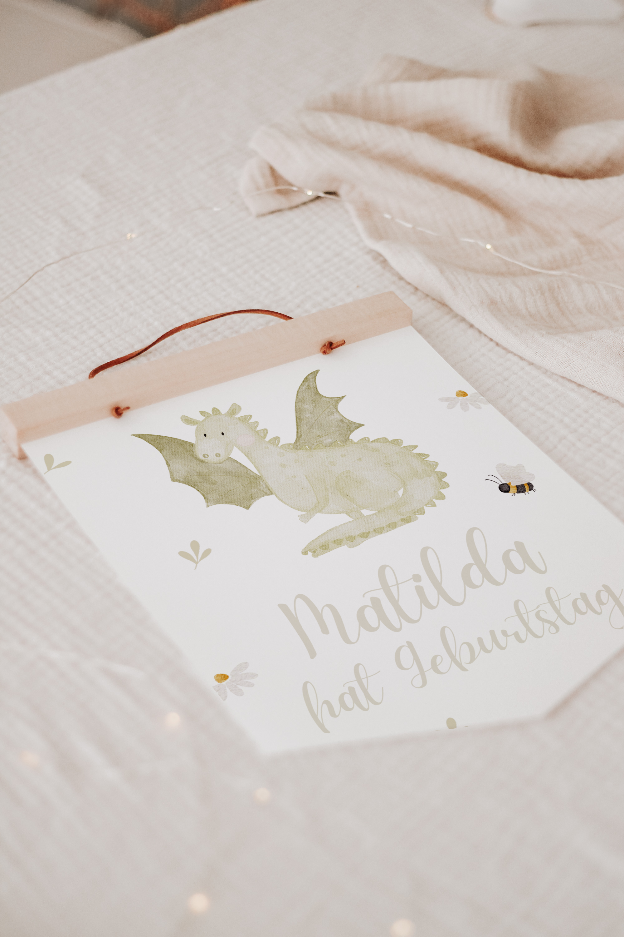 Wimpel mit Name Drache