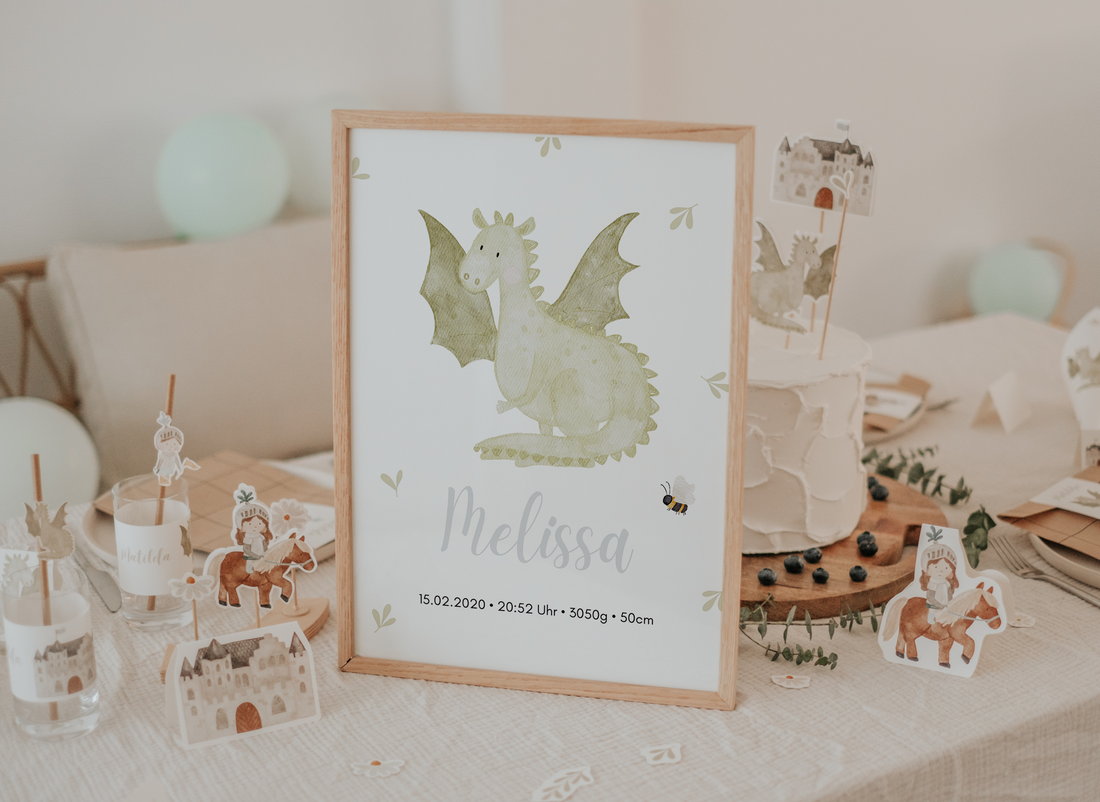 Geburtsposter Ritter Drache
