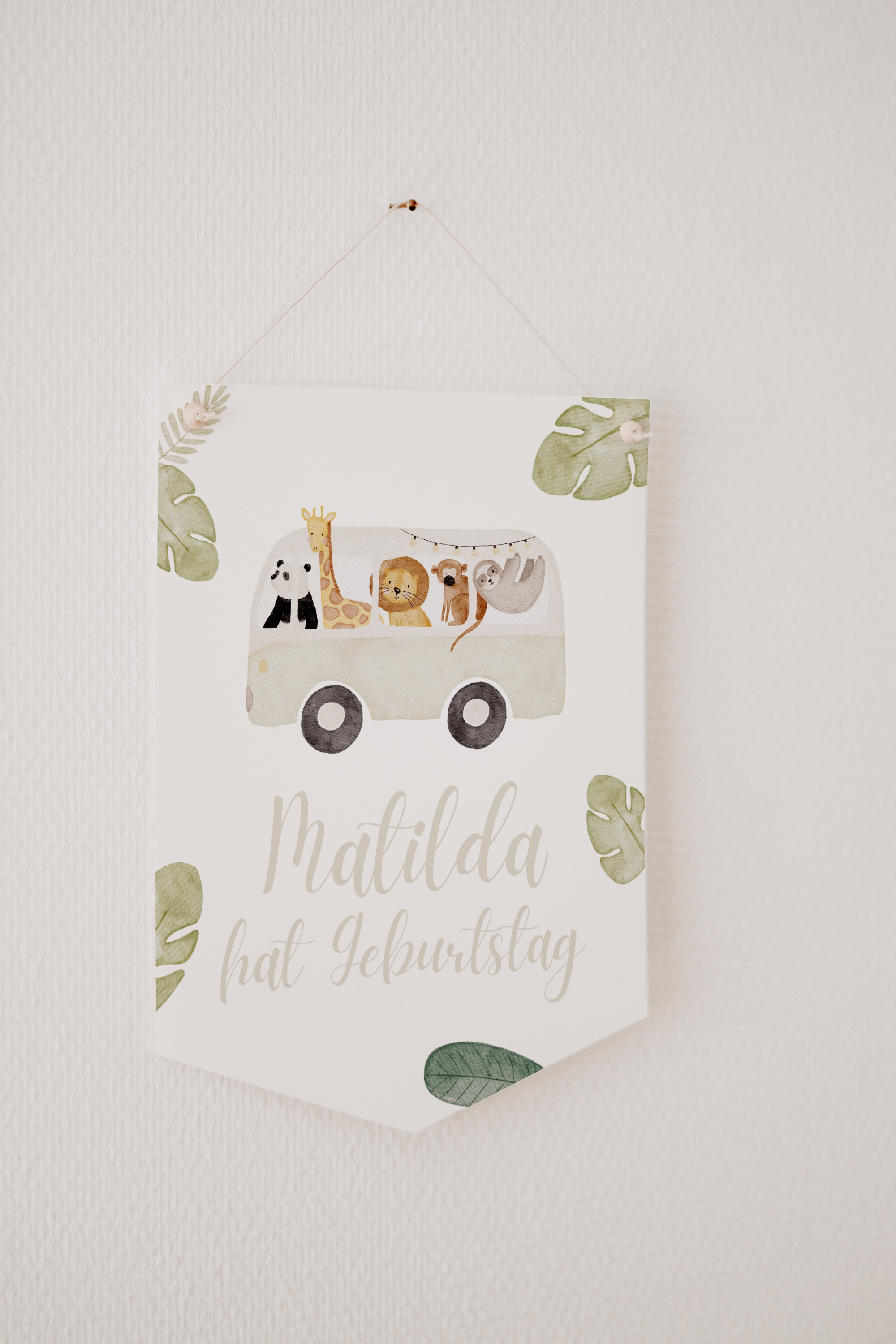 Wimpel mit Name Safaribus