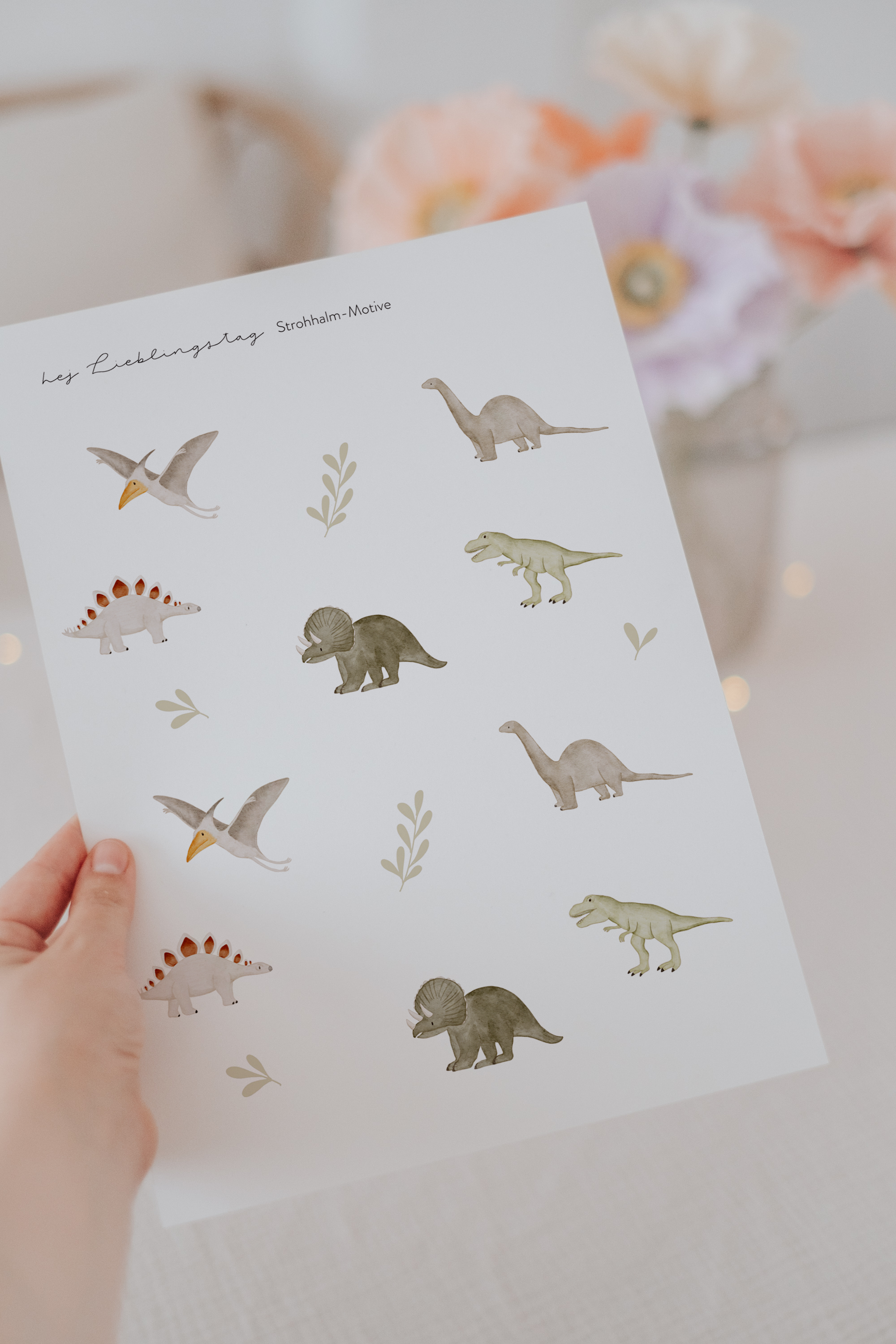 Strohhalme Dinosaurier