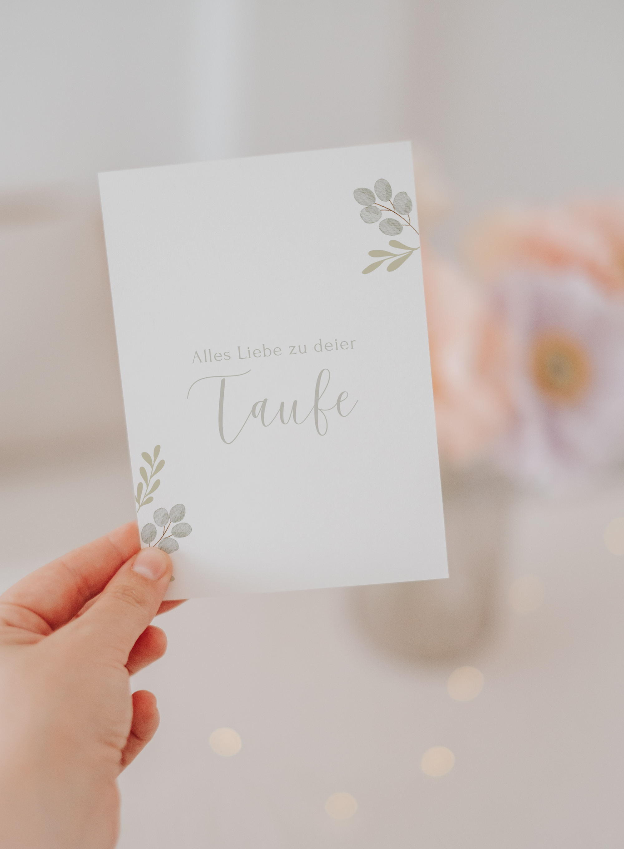 Karte Taufe Greenery