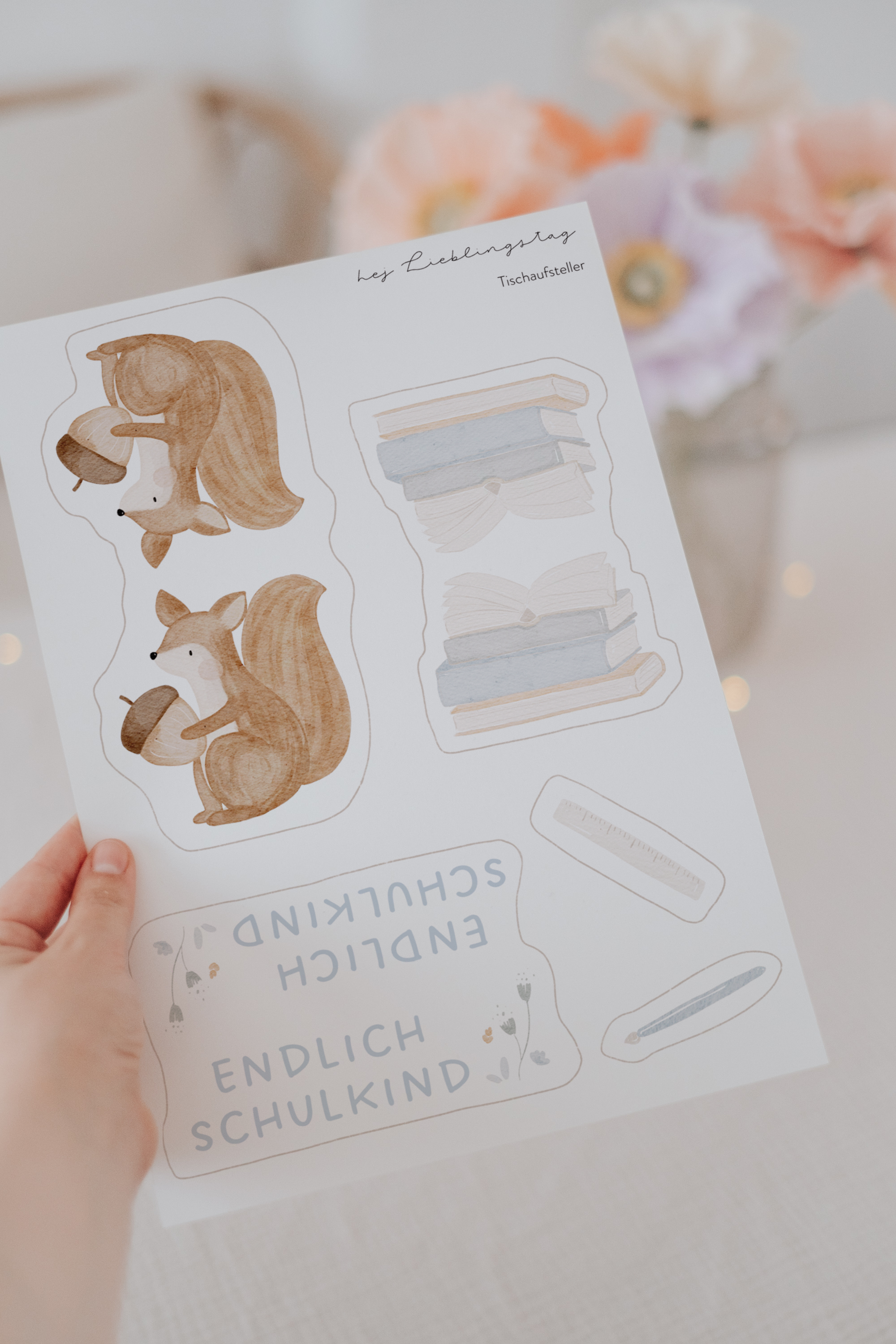 Tischdeko Schulanfang Eichhörnchen