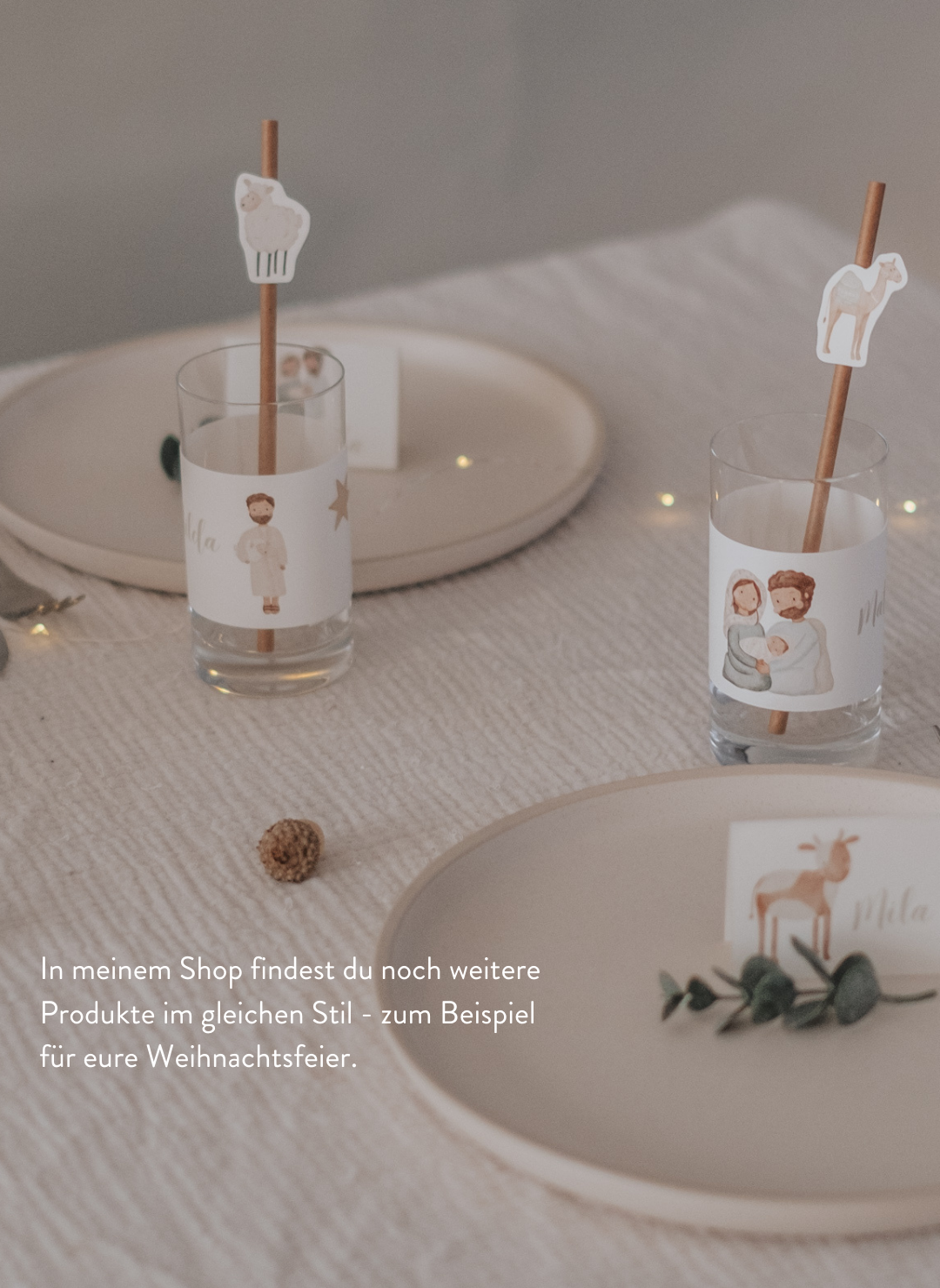 Adventskalenderzahlen Weihnachtsgeschichte Tütenaufleger