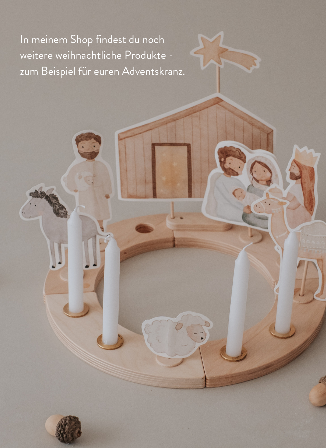 Adventskalenderzahlen Weihnachtstiere Tütenaufleger