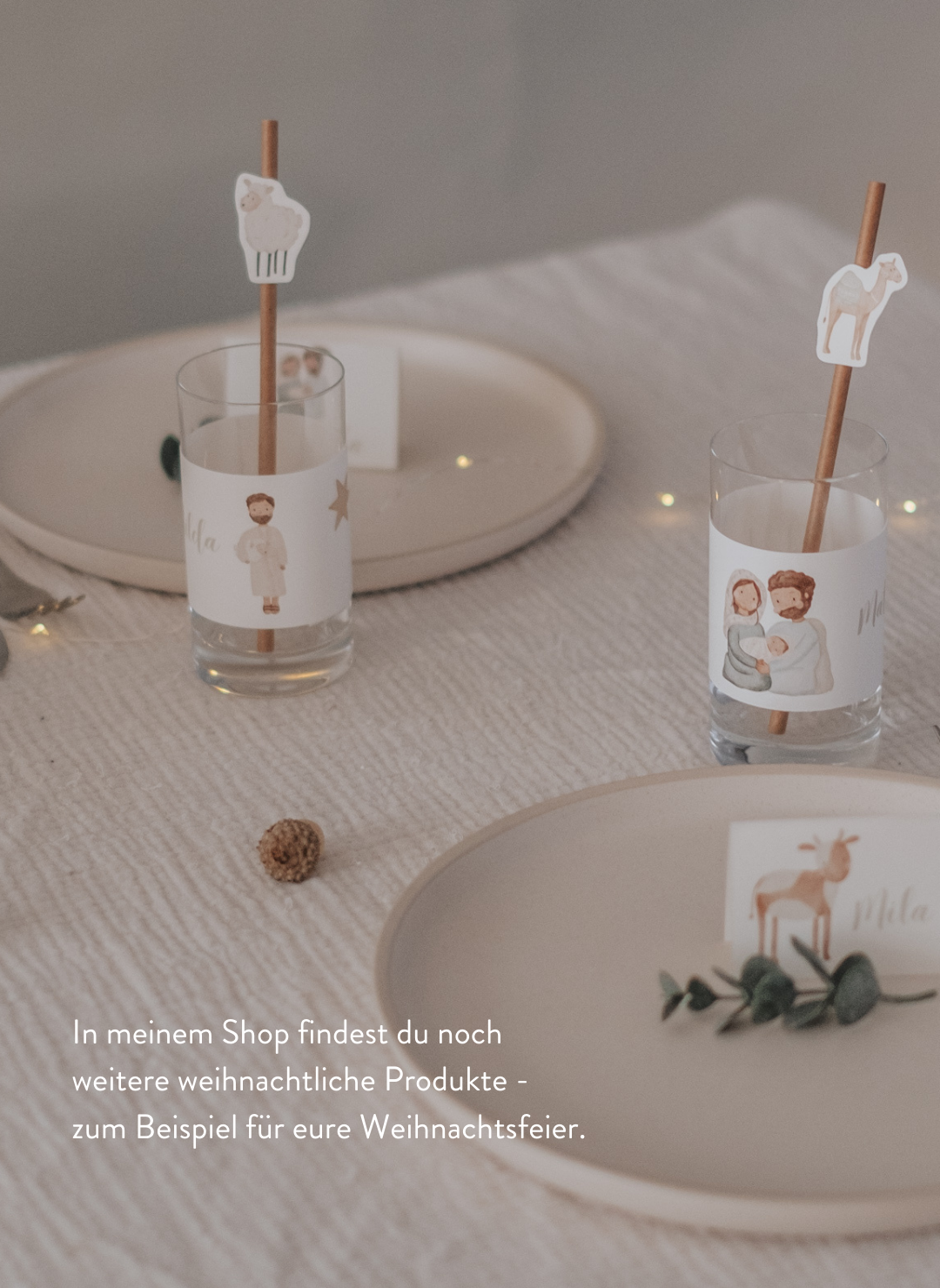 Adventskalenderzahlen Weihnachtstiere Tütenaufleger