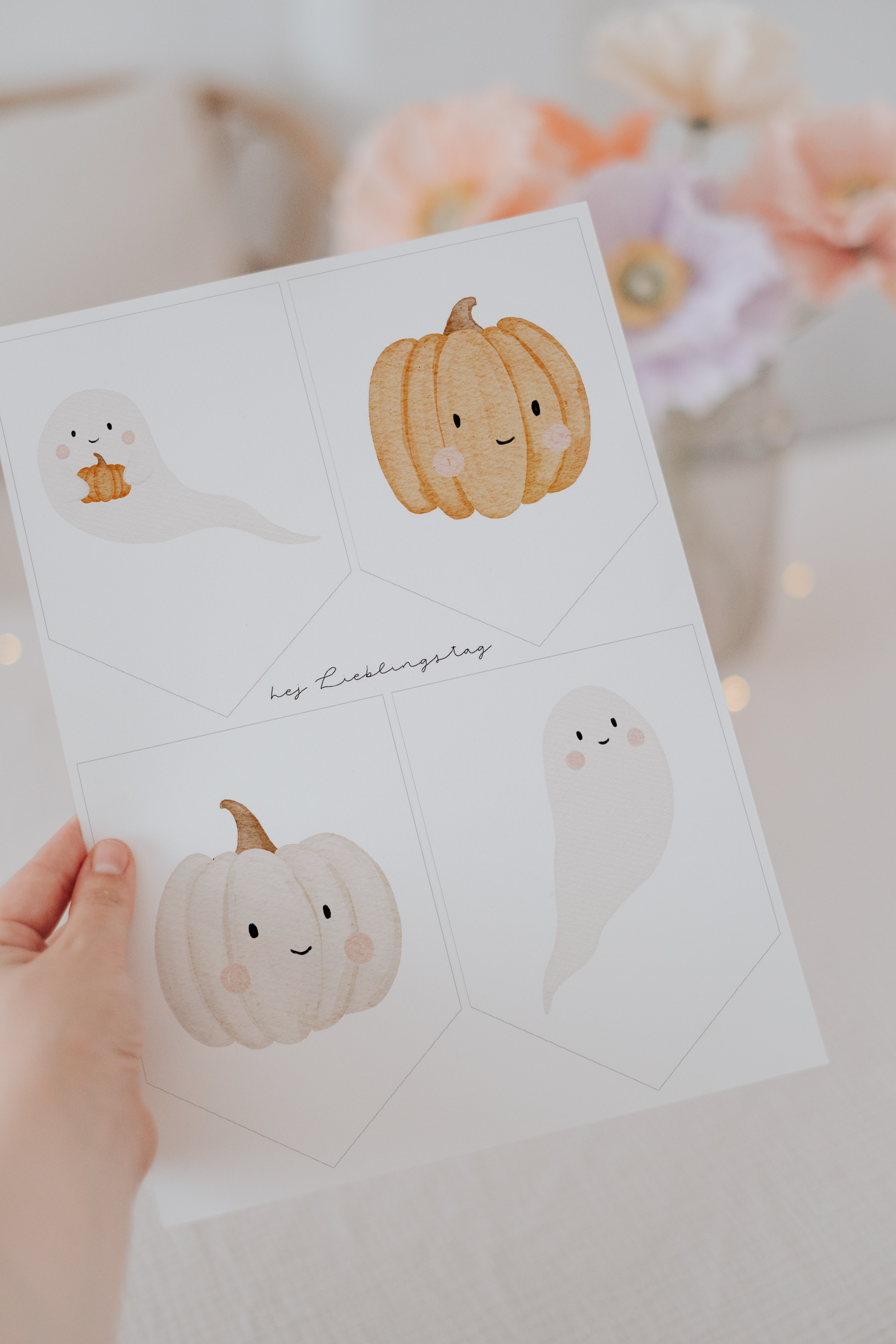 Girlande Halloween Wimpel Kürbis & Gespenst