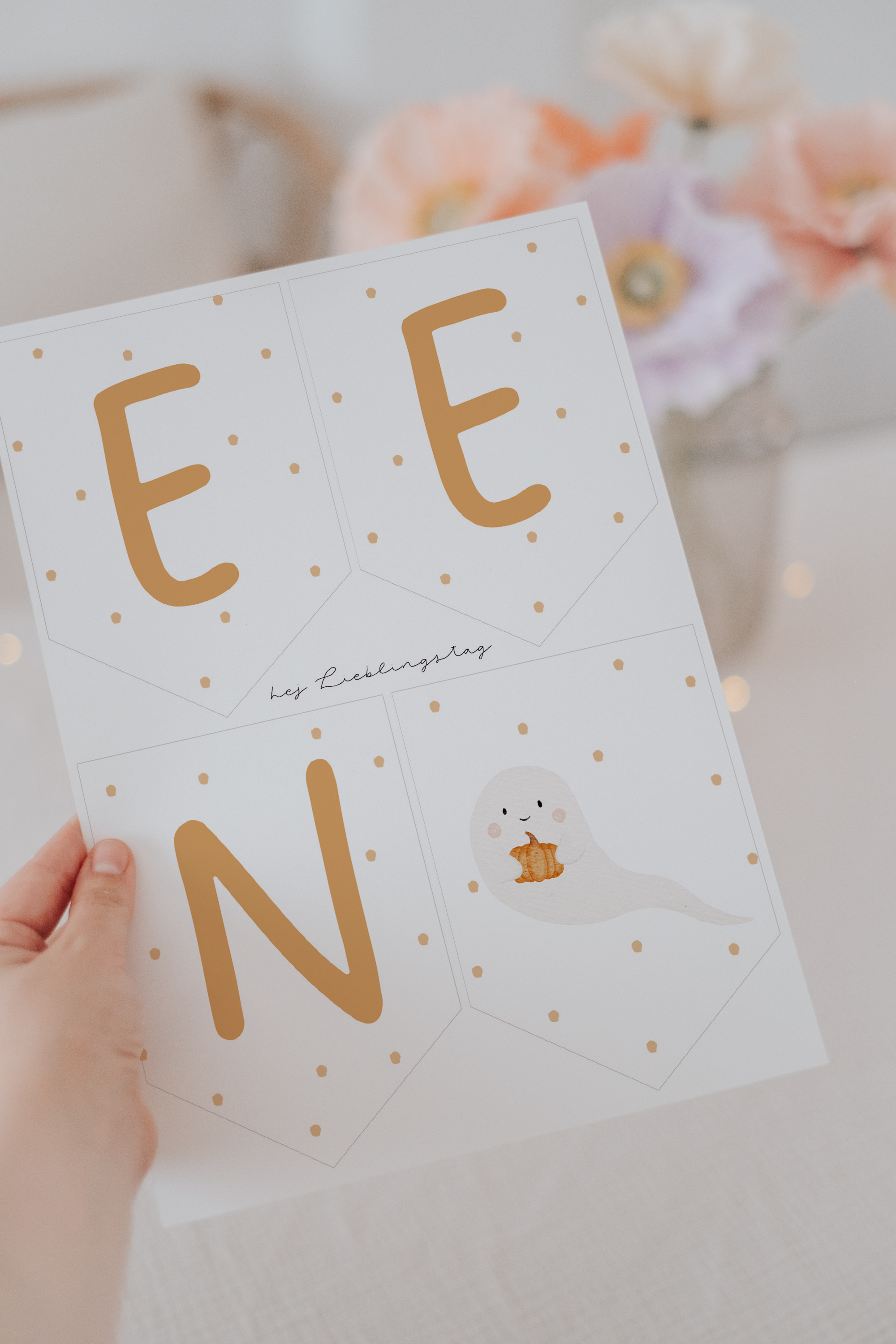 Girlande Halloween Wimpel Kürbis & Gespenst