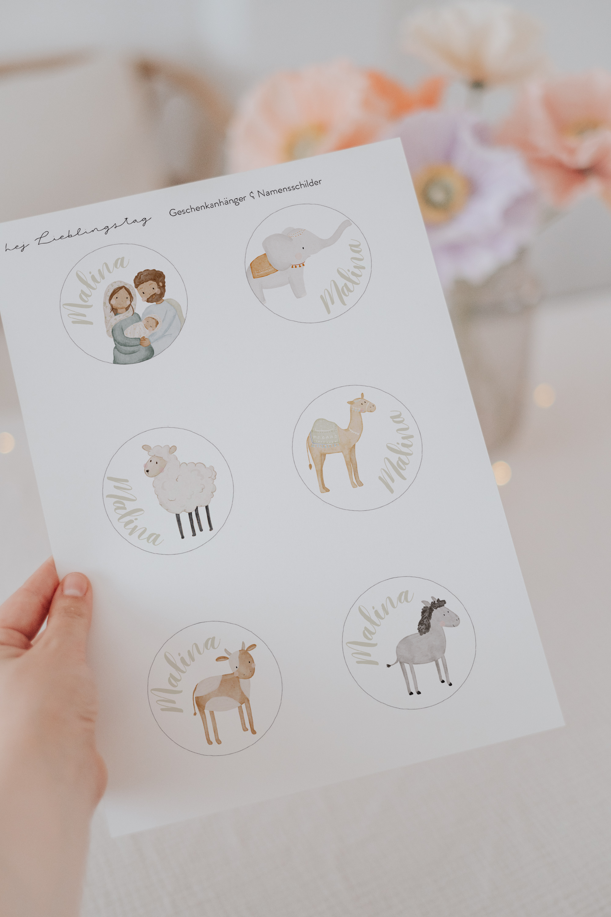 Geschenkanhänger Weihnachten Krippe