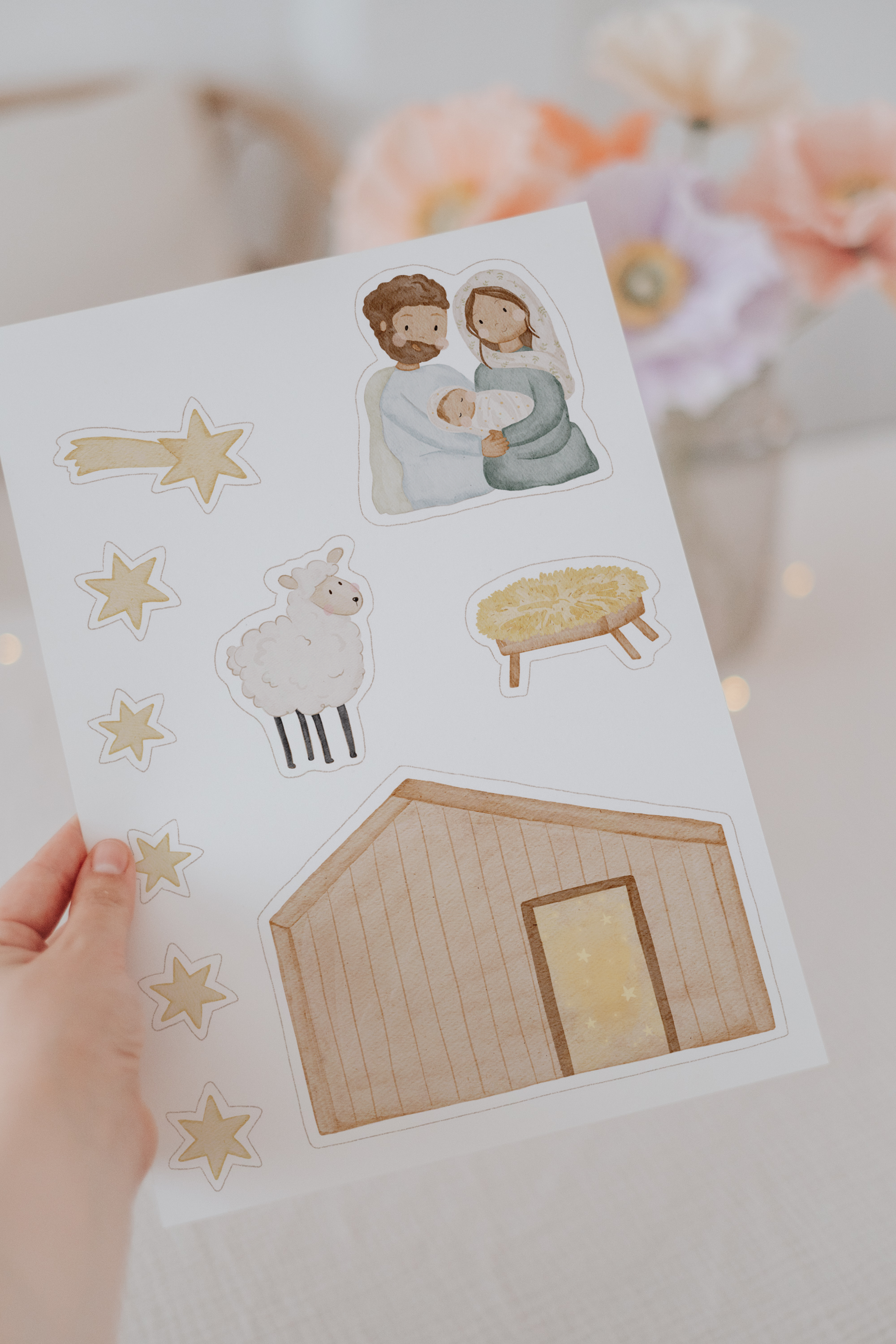 Krippe Weihnachten für Adventskranz