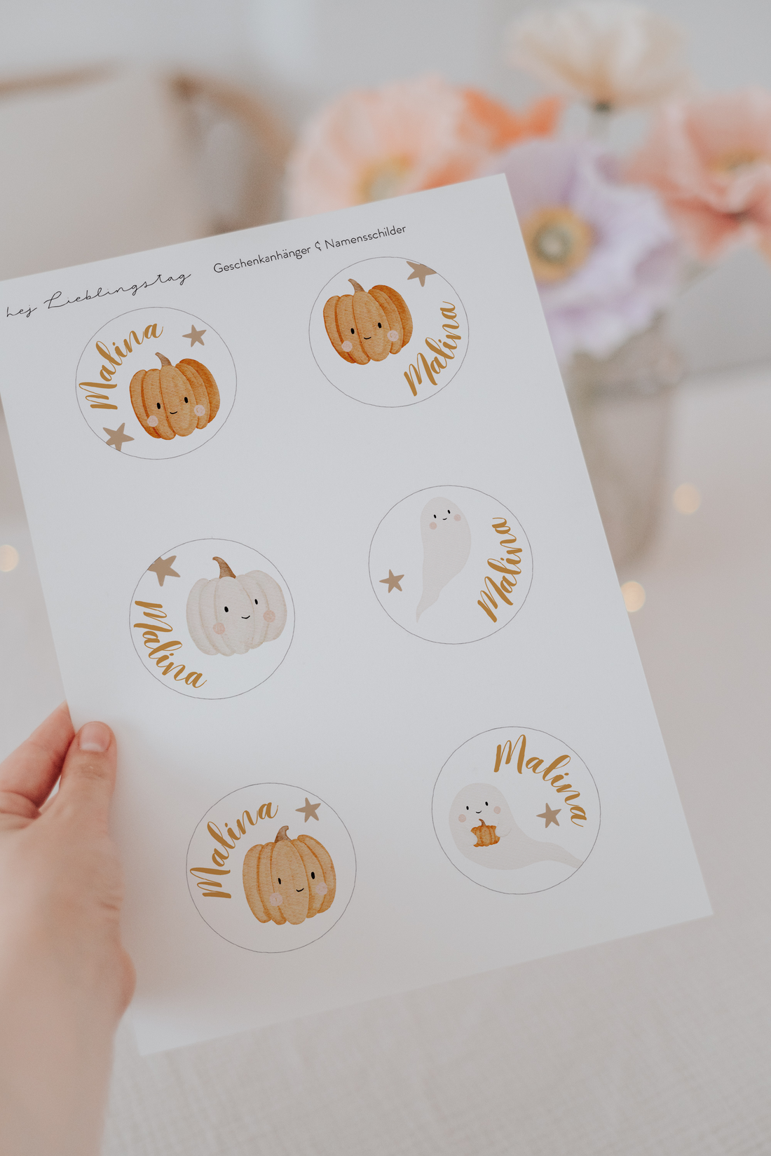 Geschenkanhänger Halloween Kürbis & Gespenst