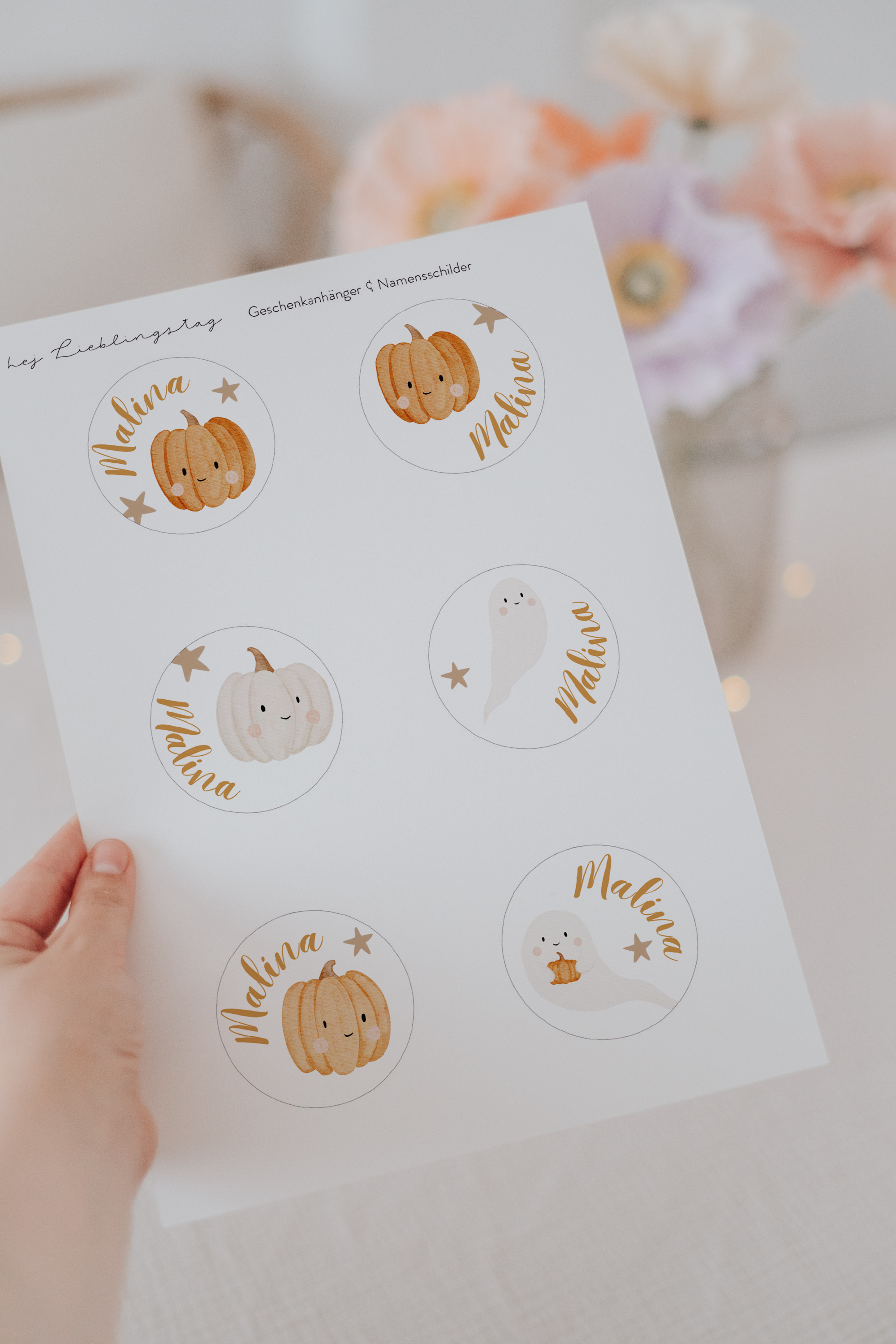 Geschenkanhänger Halloween Kürbis & Gespenst