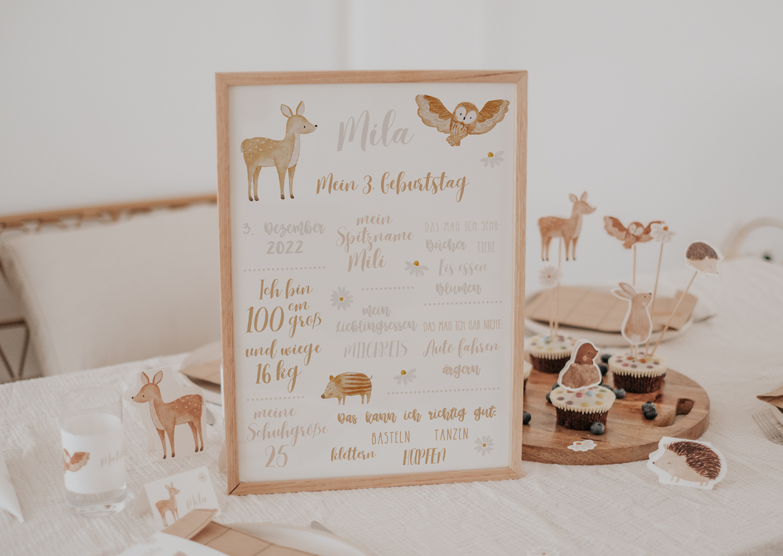 Meilensteintafel Waldtiere