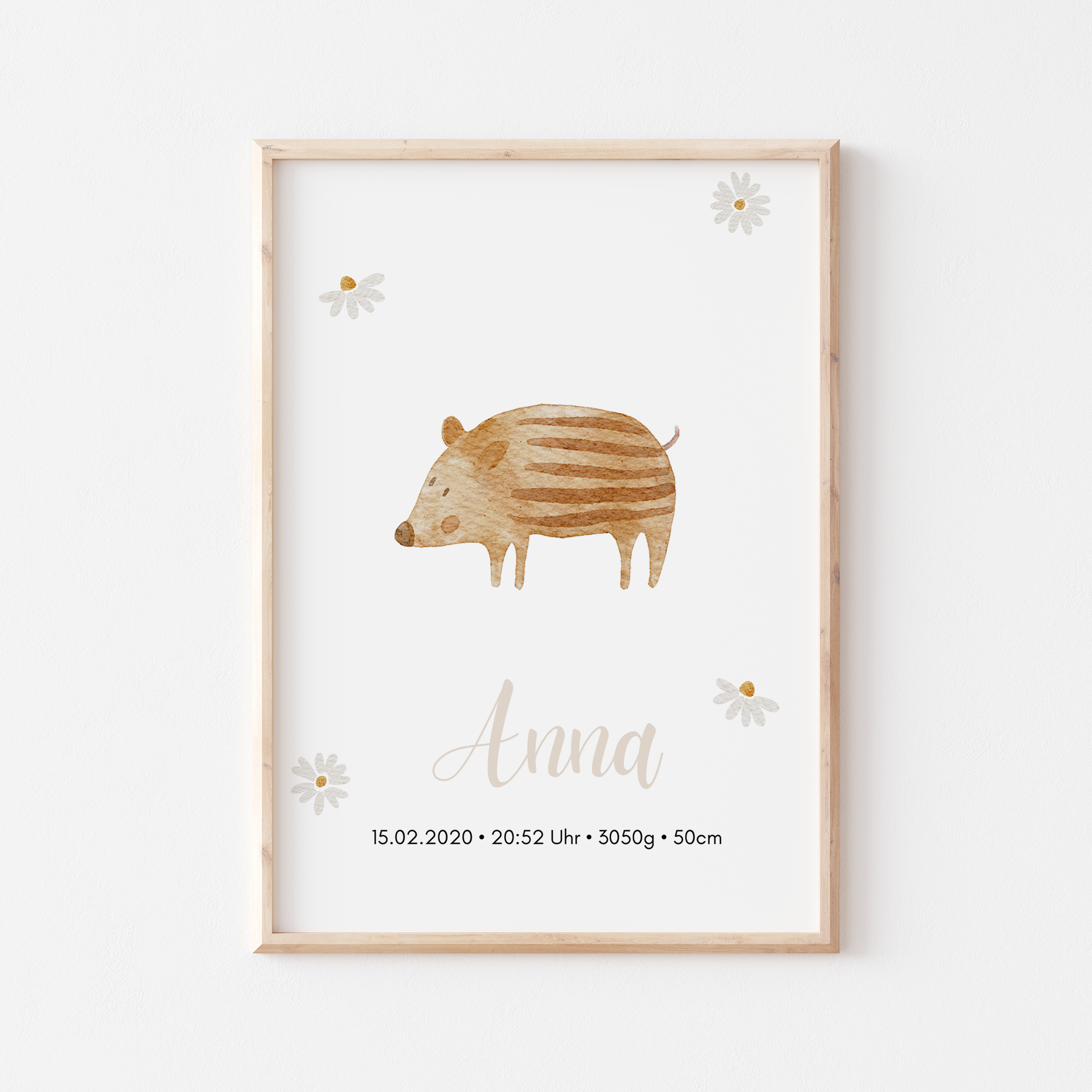 Geburtsposter Waldtiere Maus