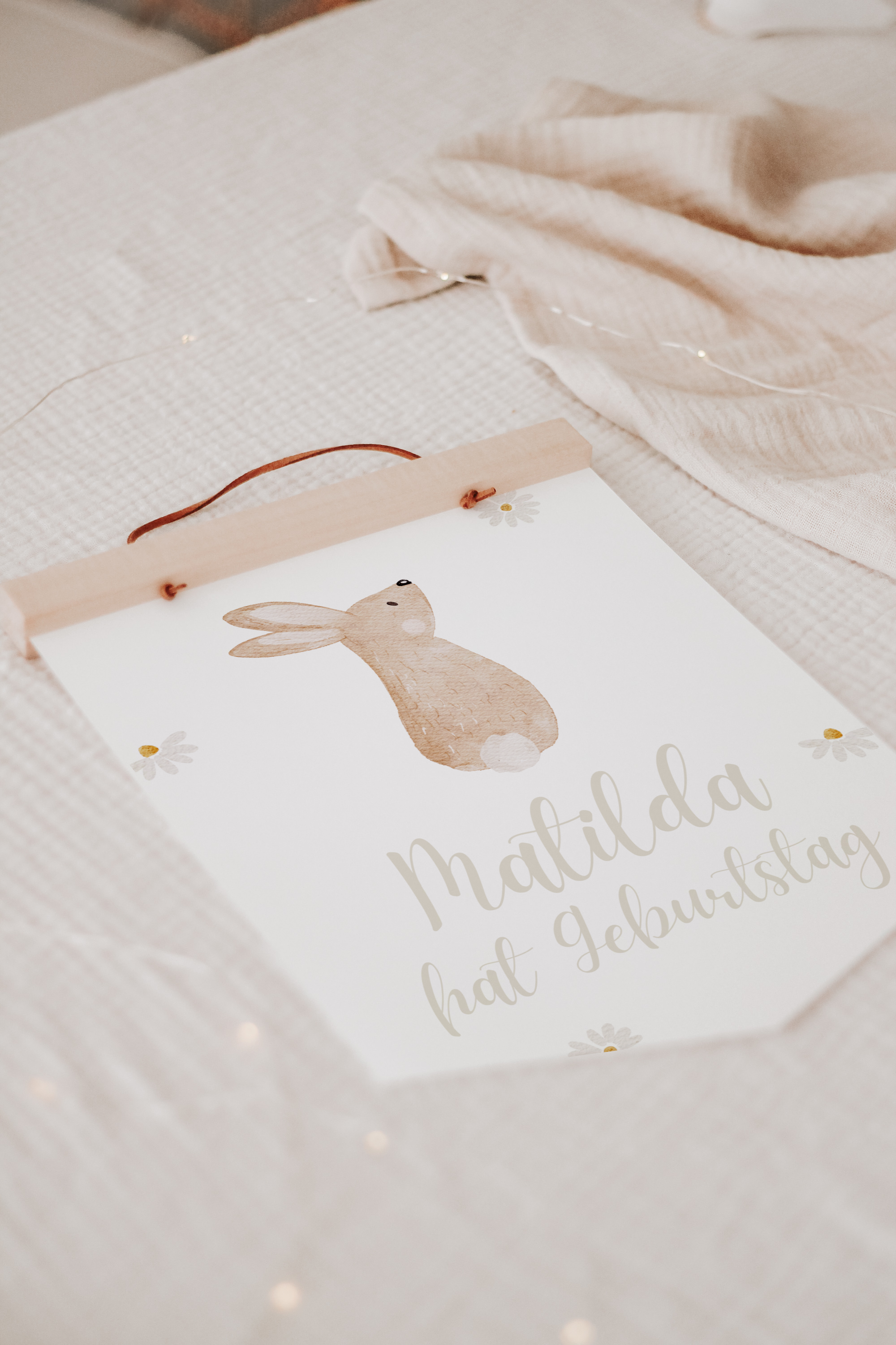 Wimpel mit Name Waldtiere Hase