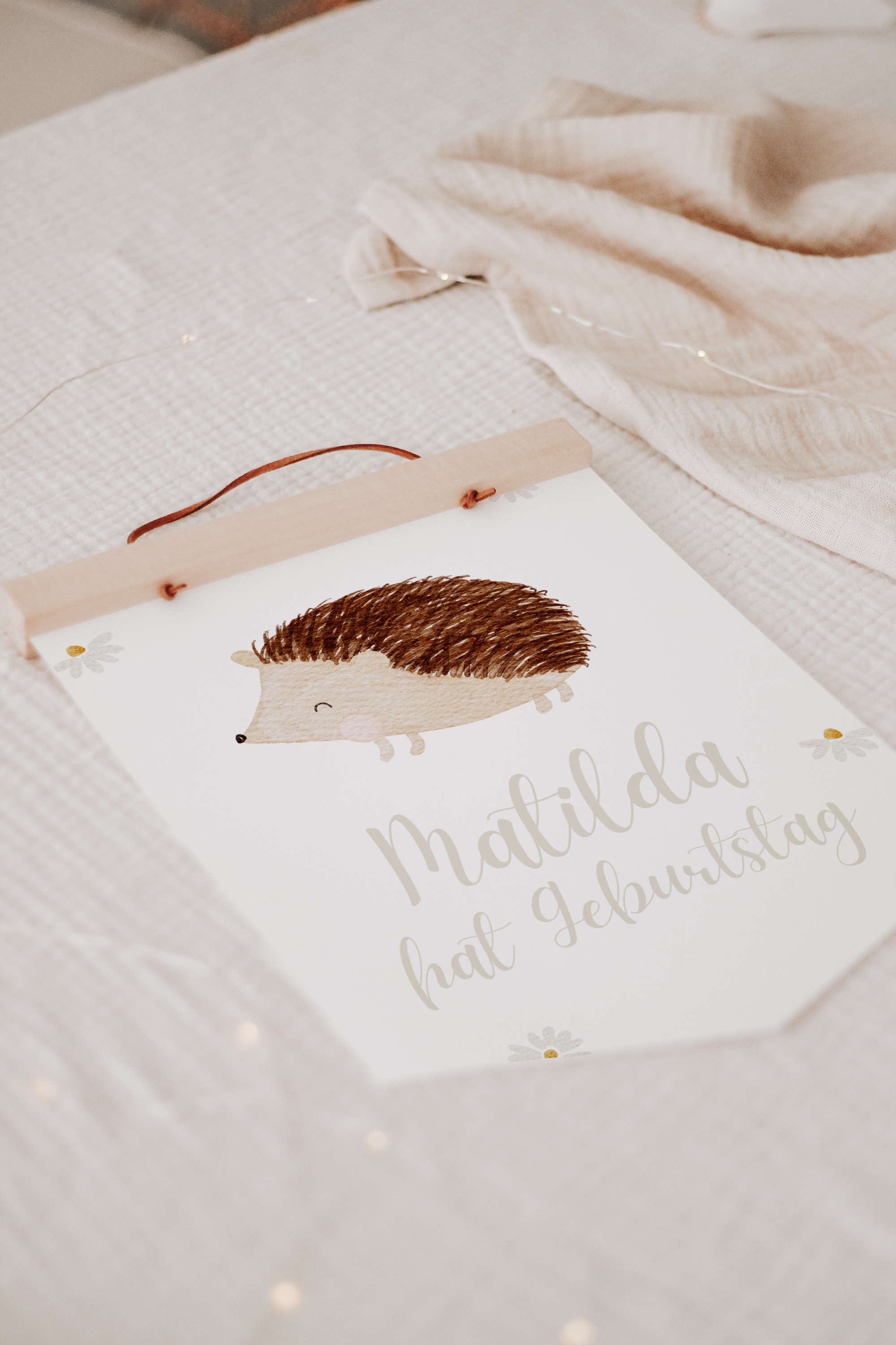 Wimpel mit Name Waldtiere Igel