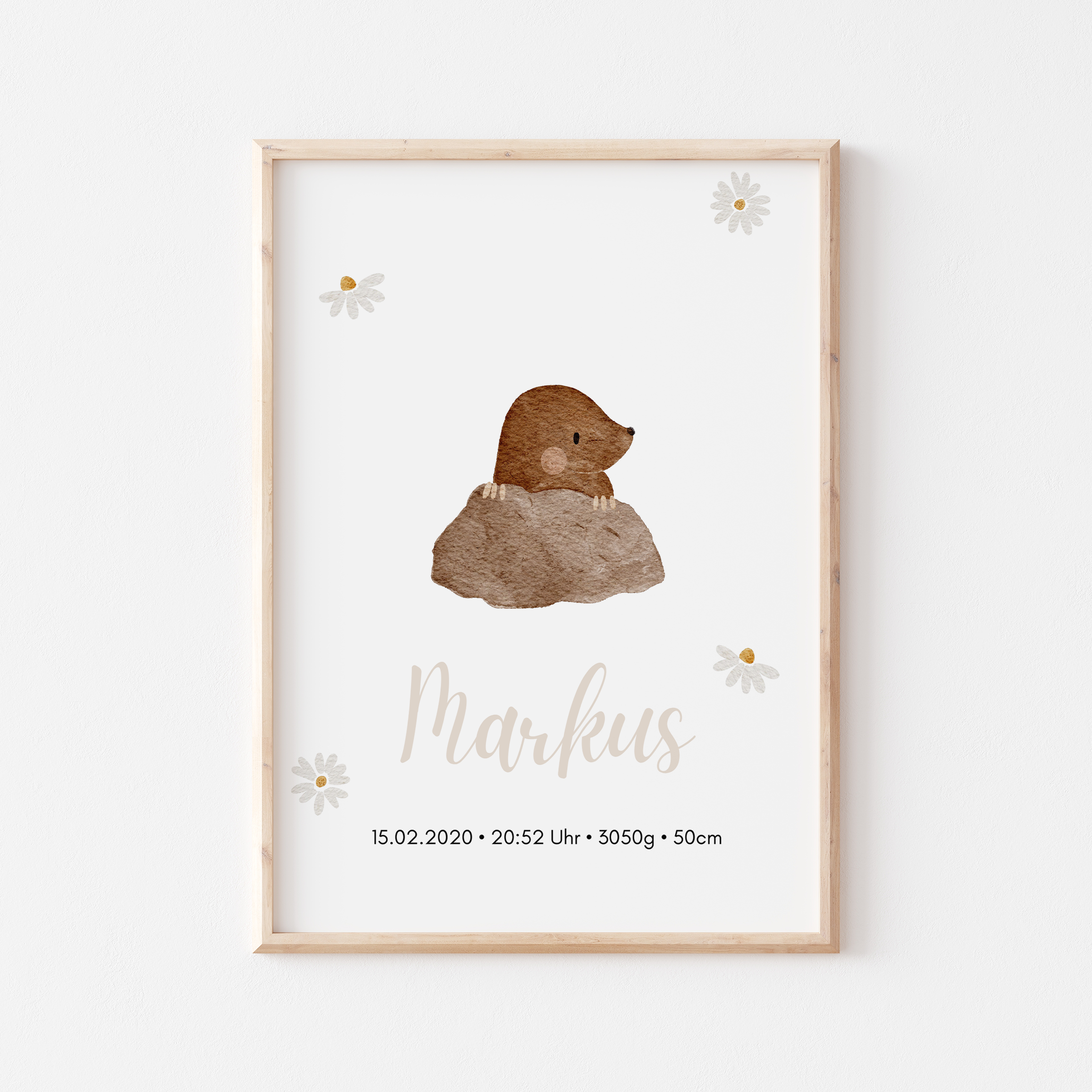 Geburtsposter Waldtiere Eule