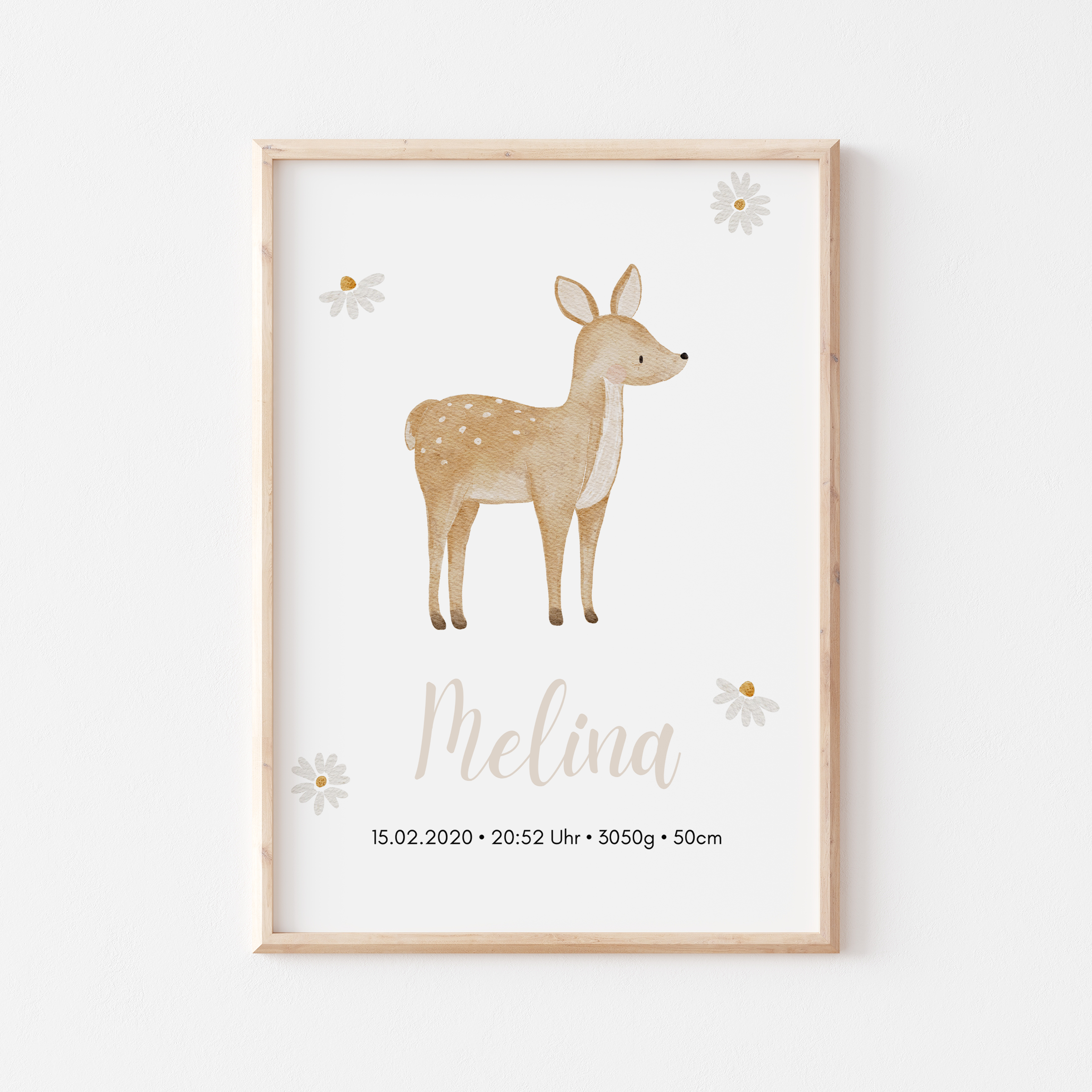 Geburtsposter Waldtiere Hase