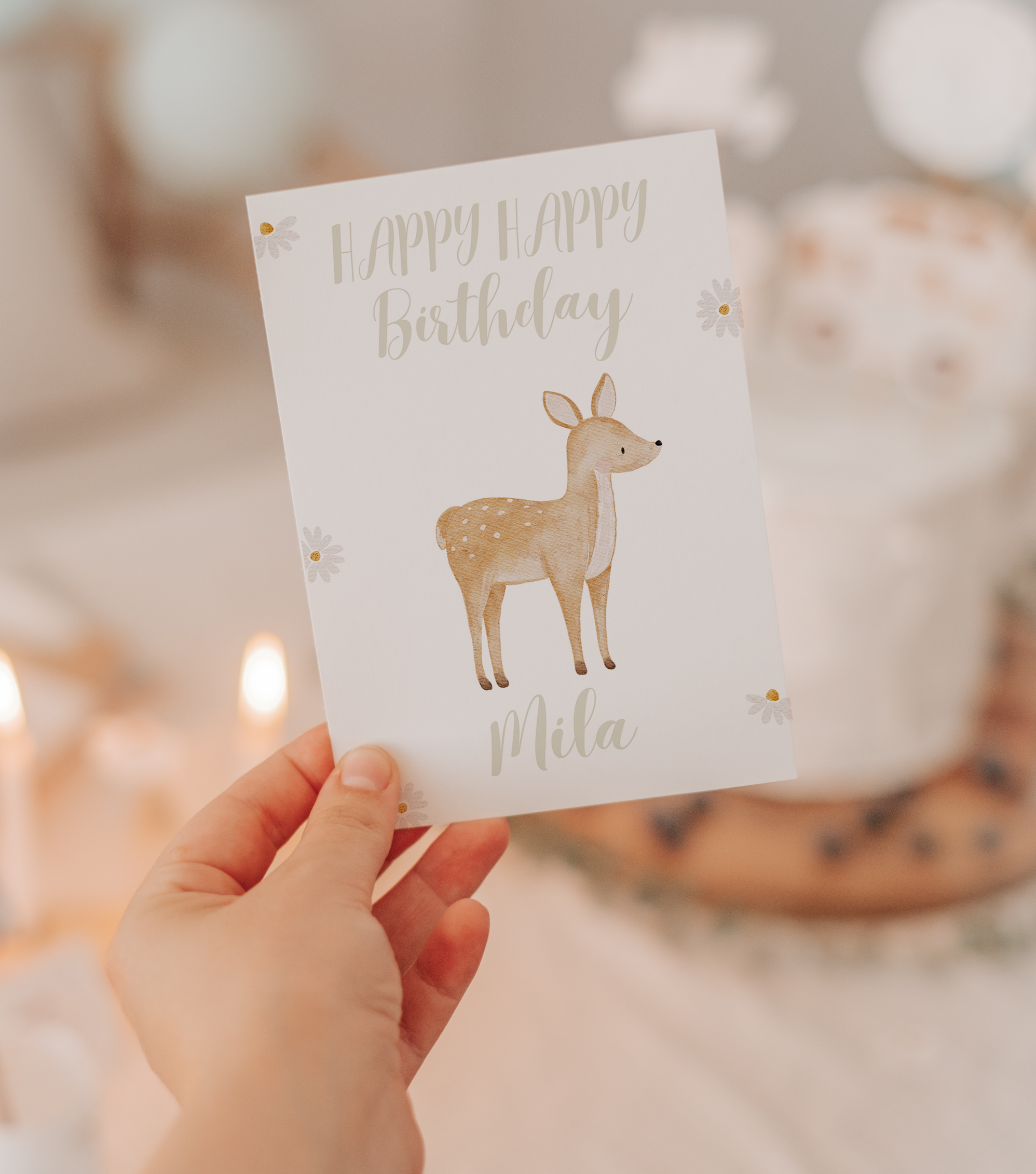 Geburtstagskarte Waldtiere Reh