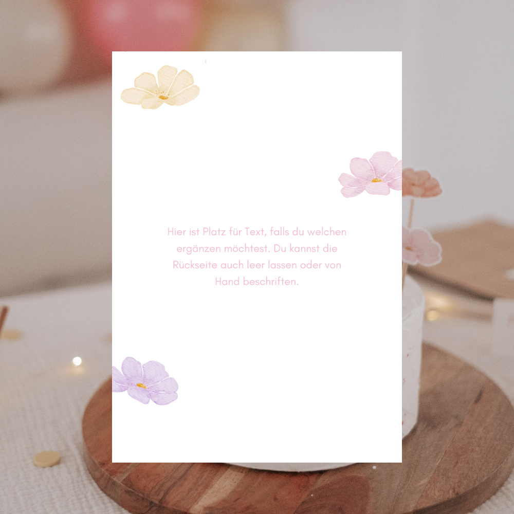 Geburtstagskarte Einhorn rosa