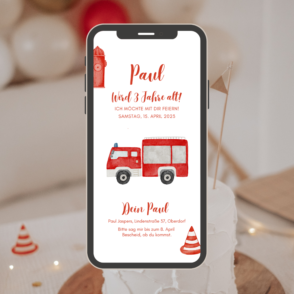 Einladung Smartphone Video Feuerwehr
