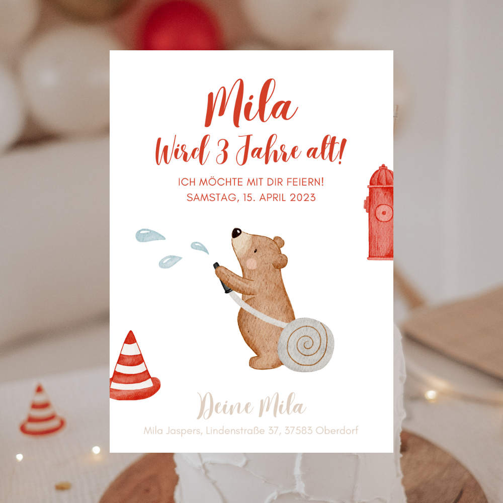 Einladung Feuerwehrbär