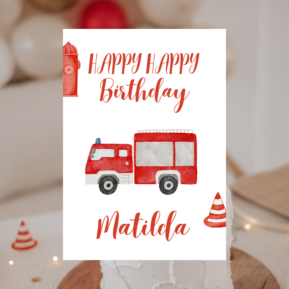 Geburtstagskarte Feuerwehr