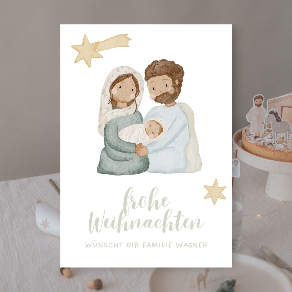 Weihnachtskarte Weihnachten Krippe