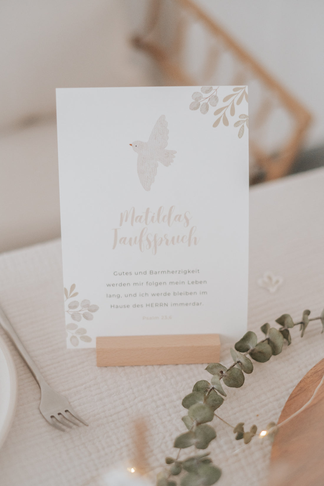 Taufspruch Taufe Taube