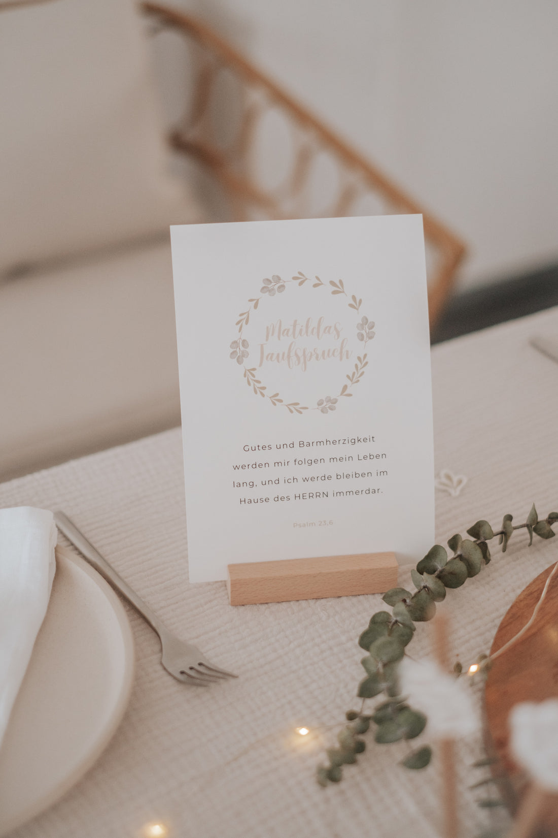 Taufspruch Taufe Greenery