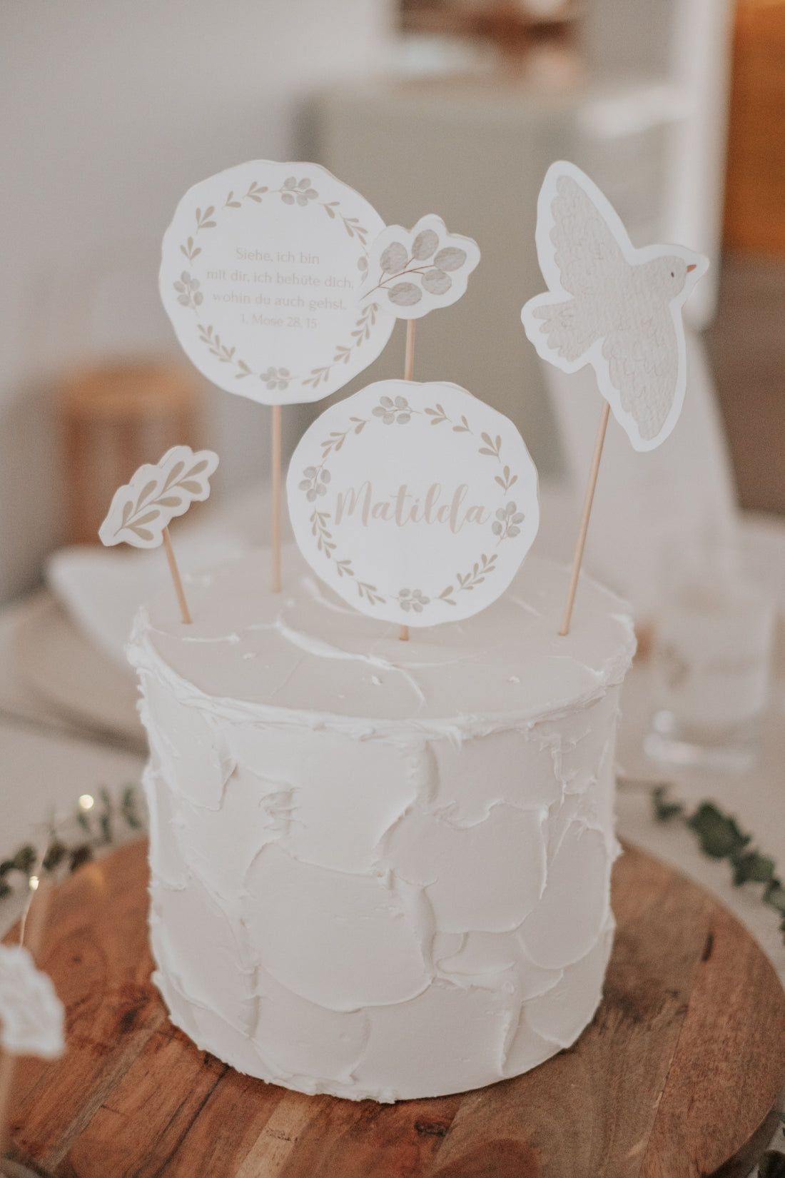 Caketopper Taufe Taube
