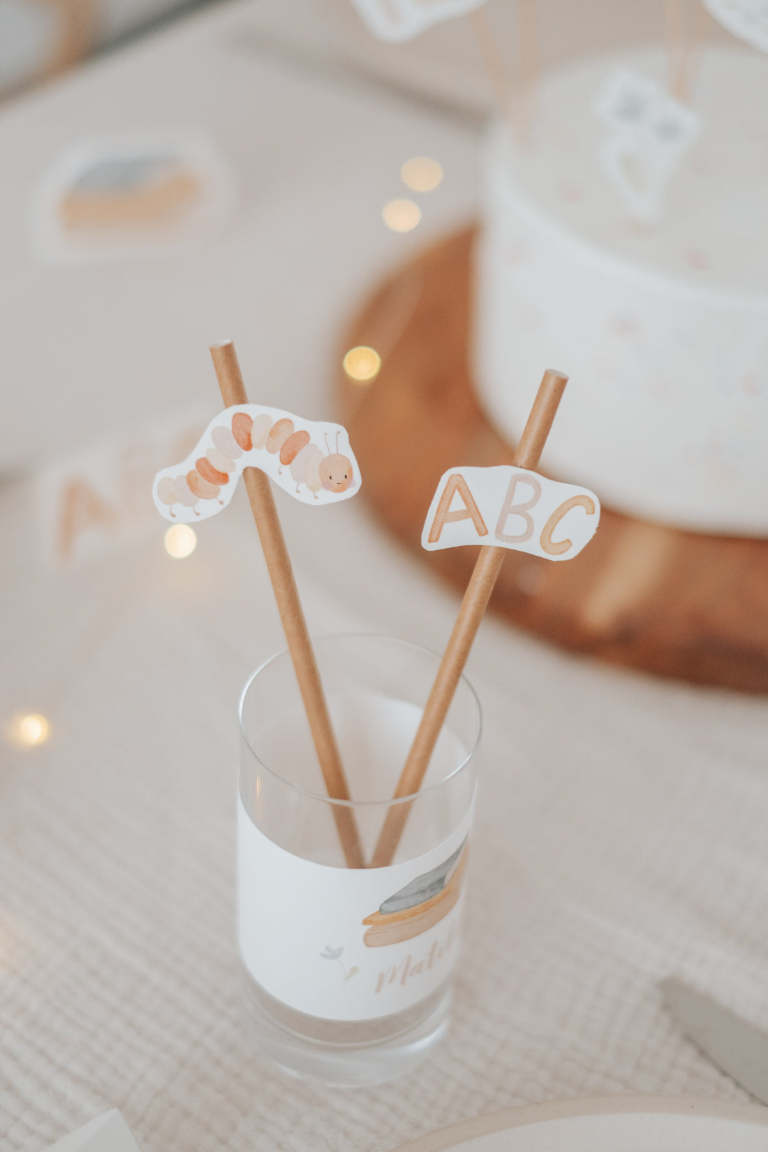 Strohhalme Schulanfang Raupe