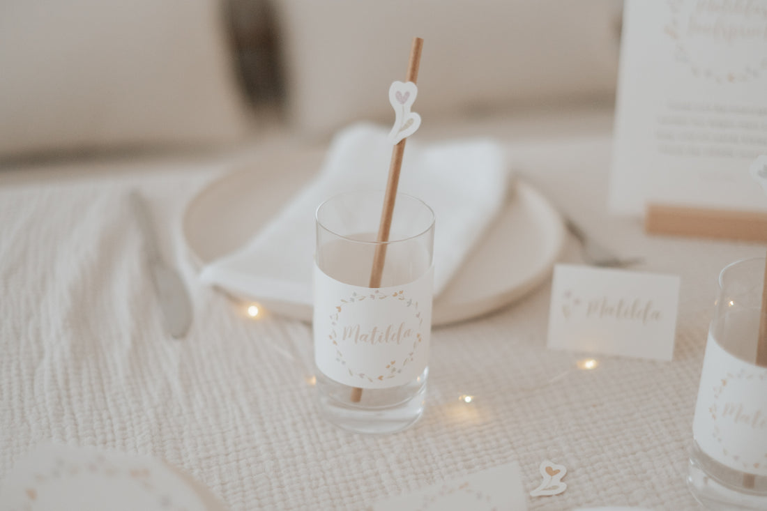 Banderolen Taufe Blümchen