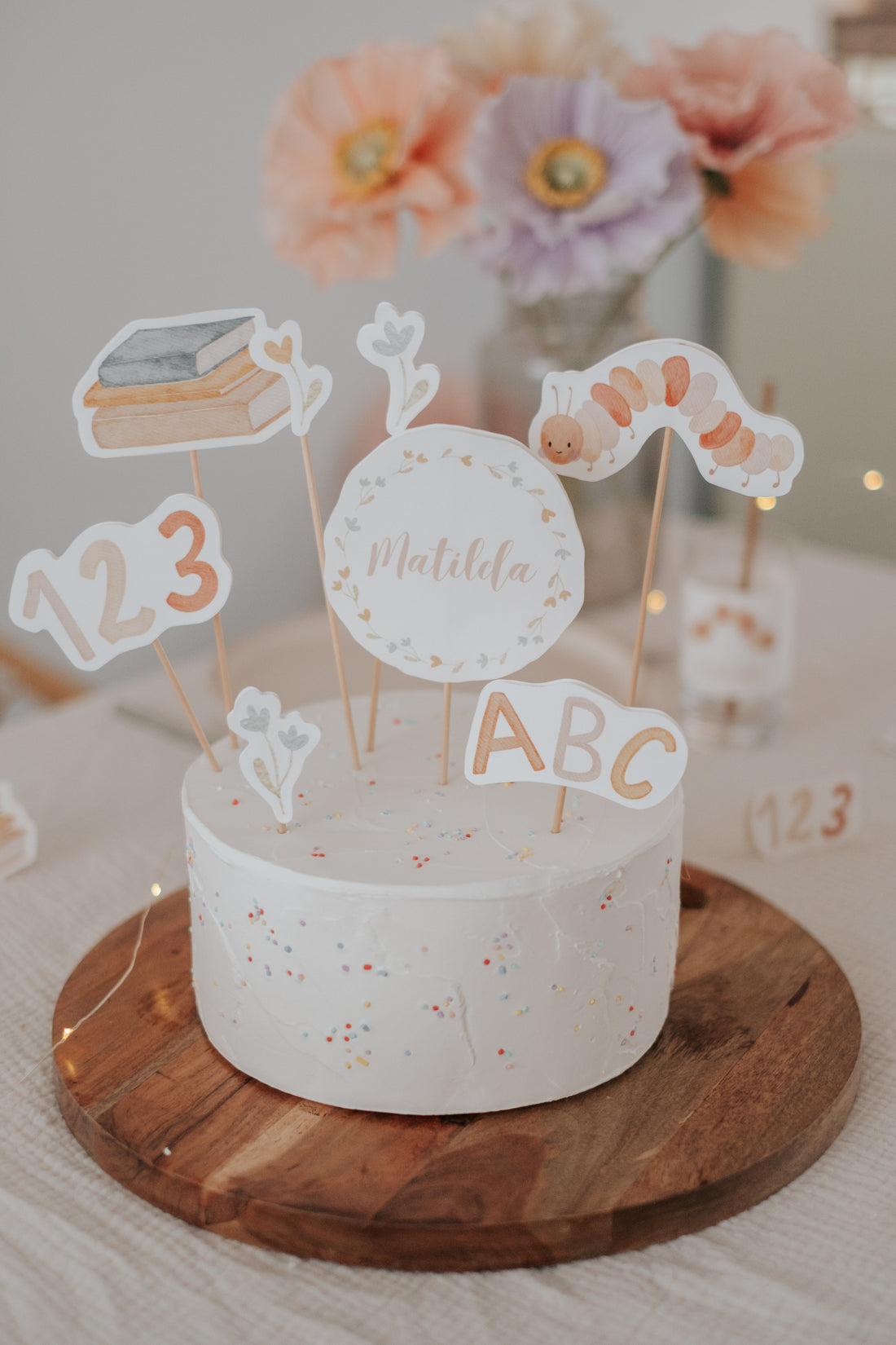 Caketopper Schulanfang Raupe