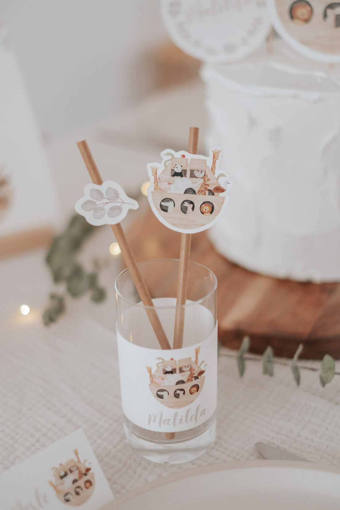 Strohhalme Taufe Arche Noah