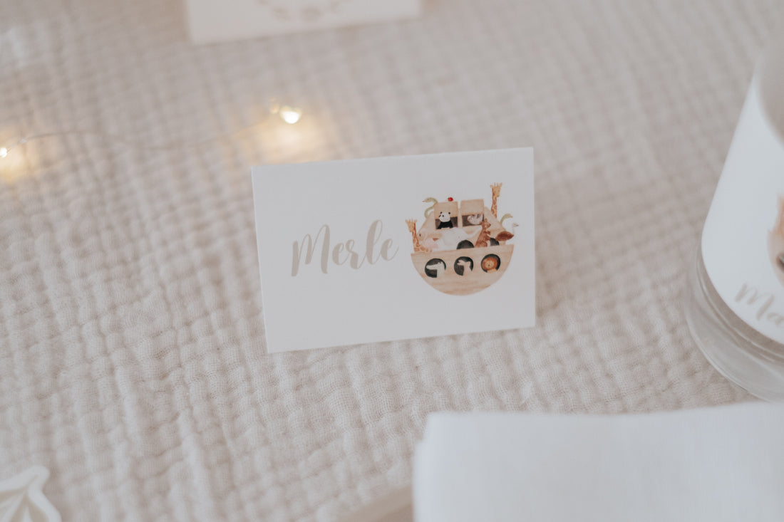 Tischkärtchen Taufe Arche Noah