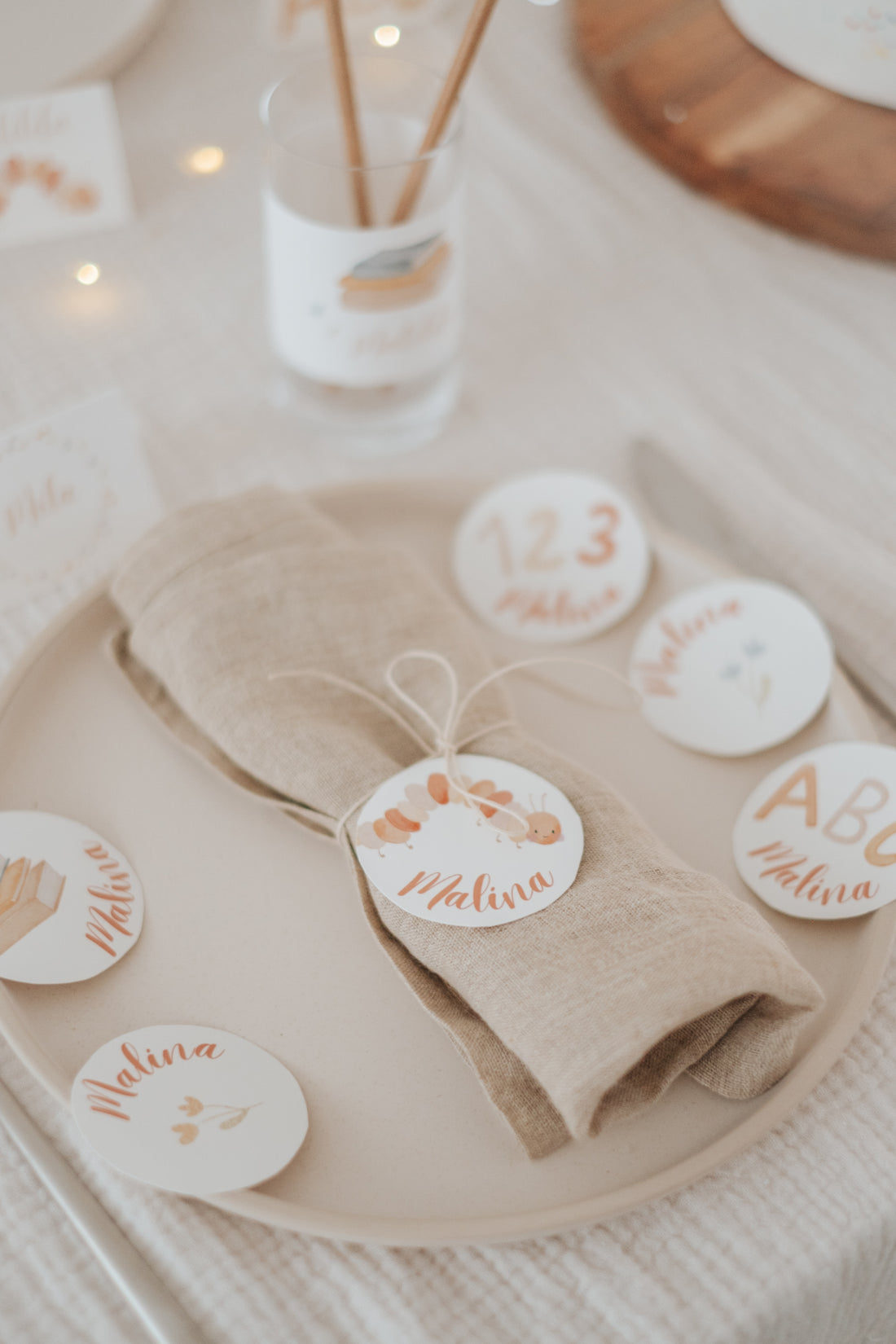 Geschenkanhänger Schulanfang Raupe