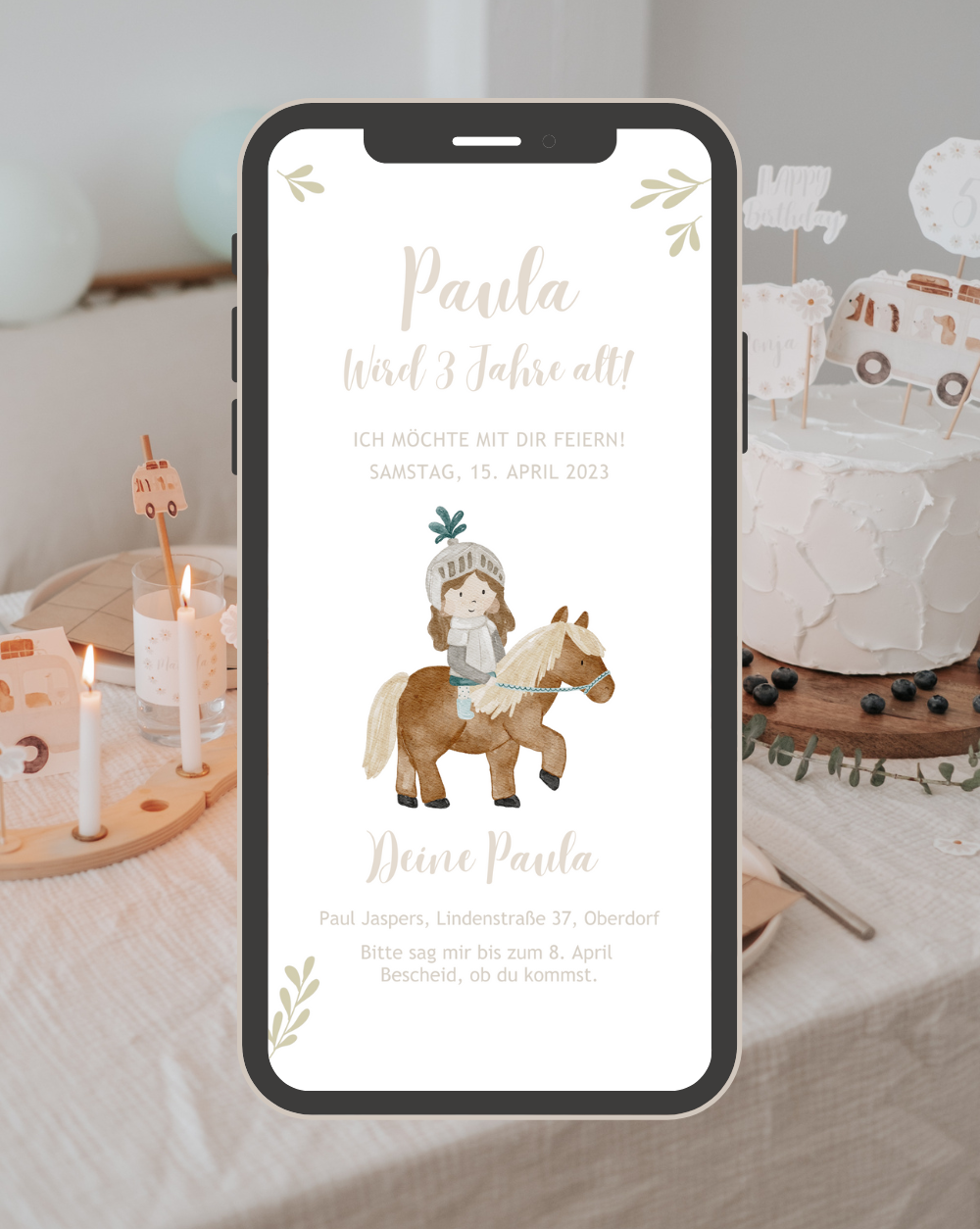 Einladung Smartphone Video Ritterin
