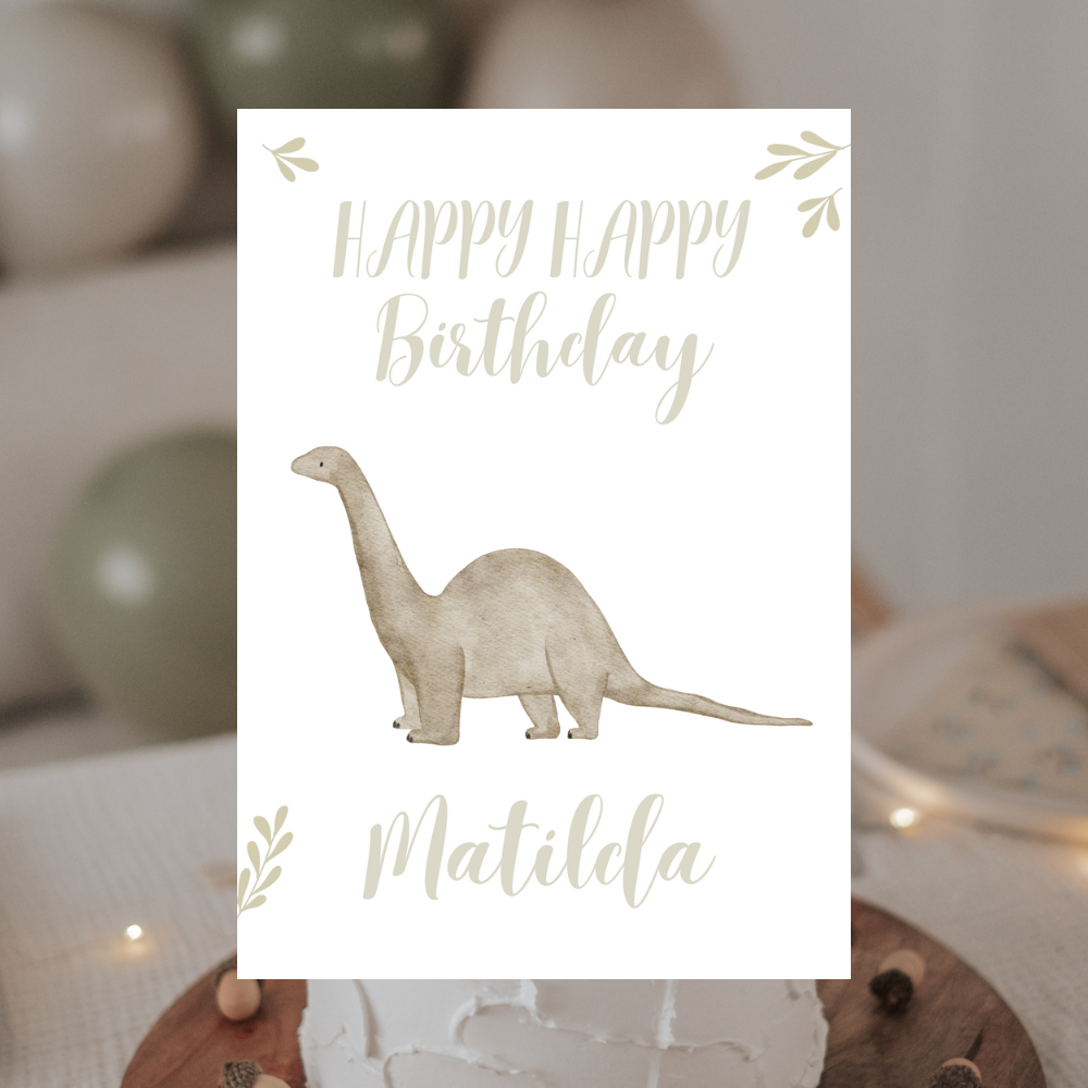 Geburtstagskarte Dinosaurier Brontosaurus