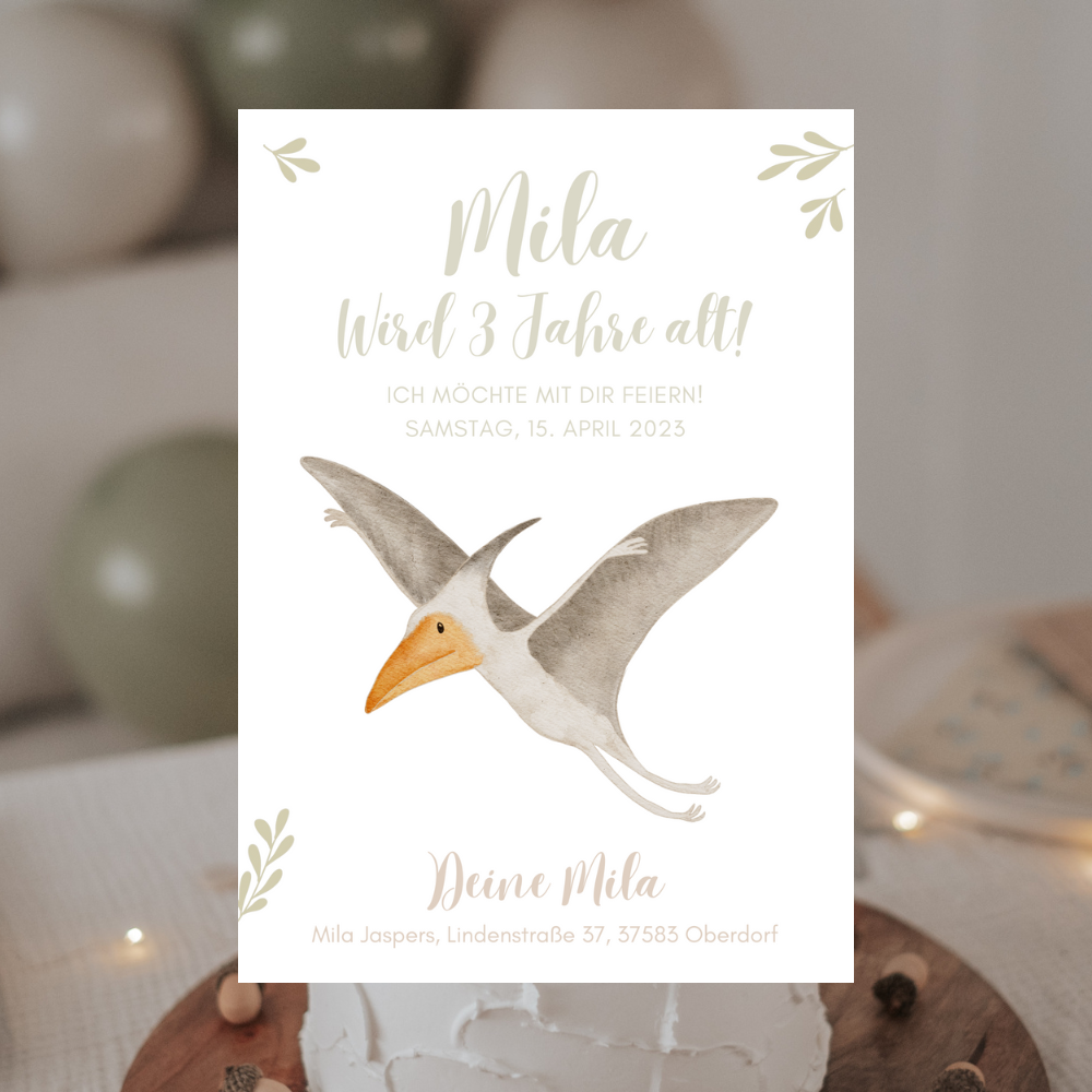 Einladung Dinosaurier Pteranodon