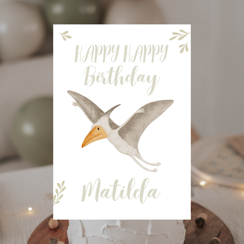 Geburtstagskarte Dinosaurier Pteranodon