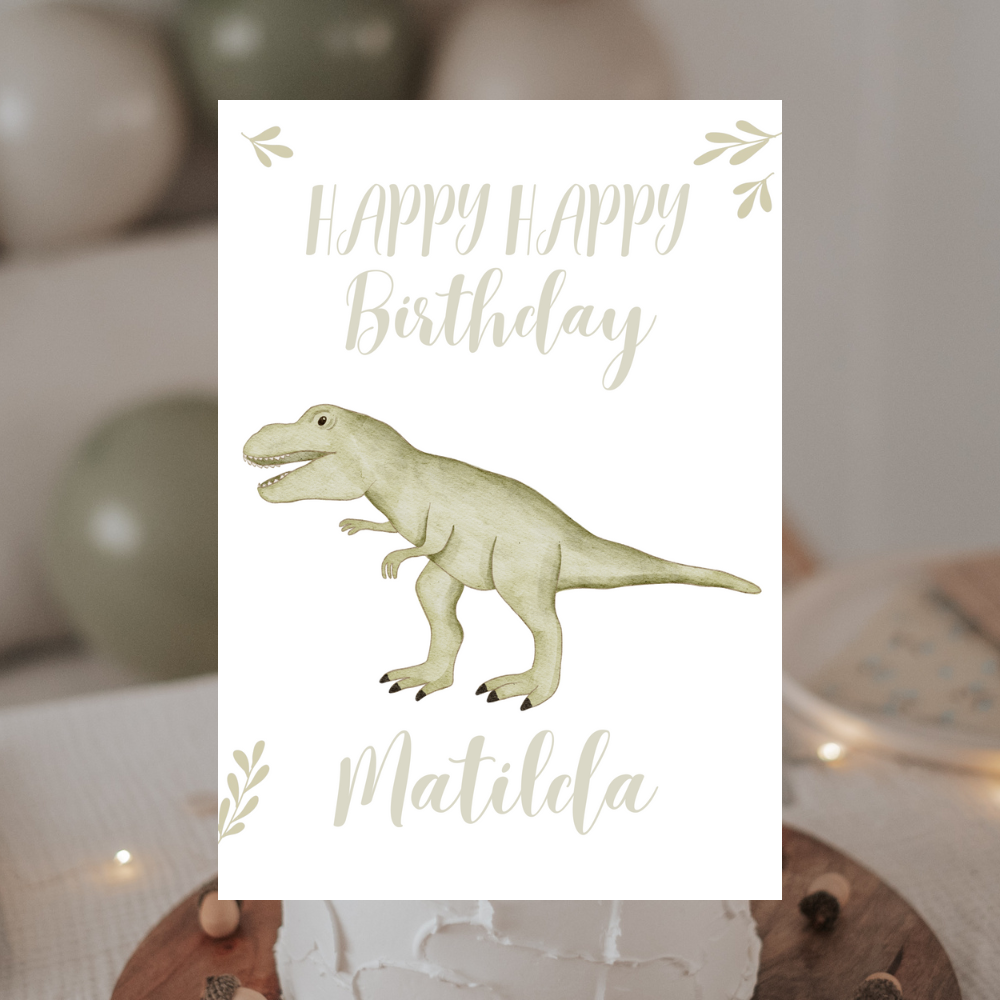 Geburtstagskarte Dinosaurier T-Rex