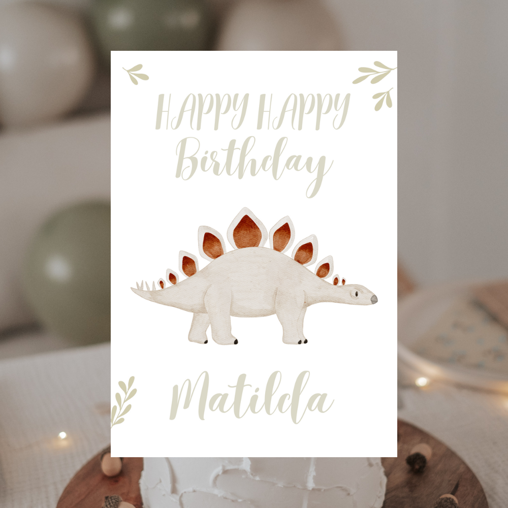 Geburtstagskarte Dinosaurier Stegosaurus
