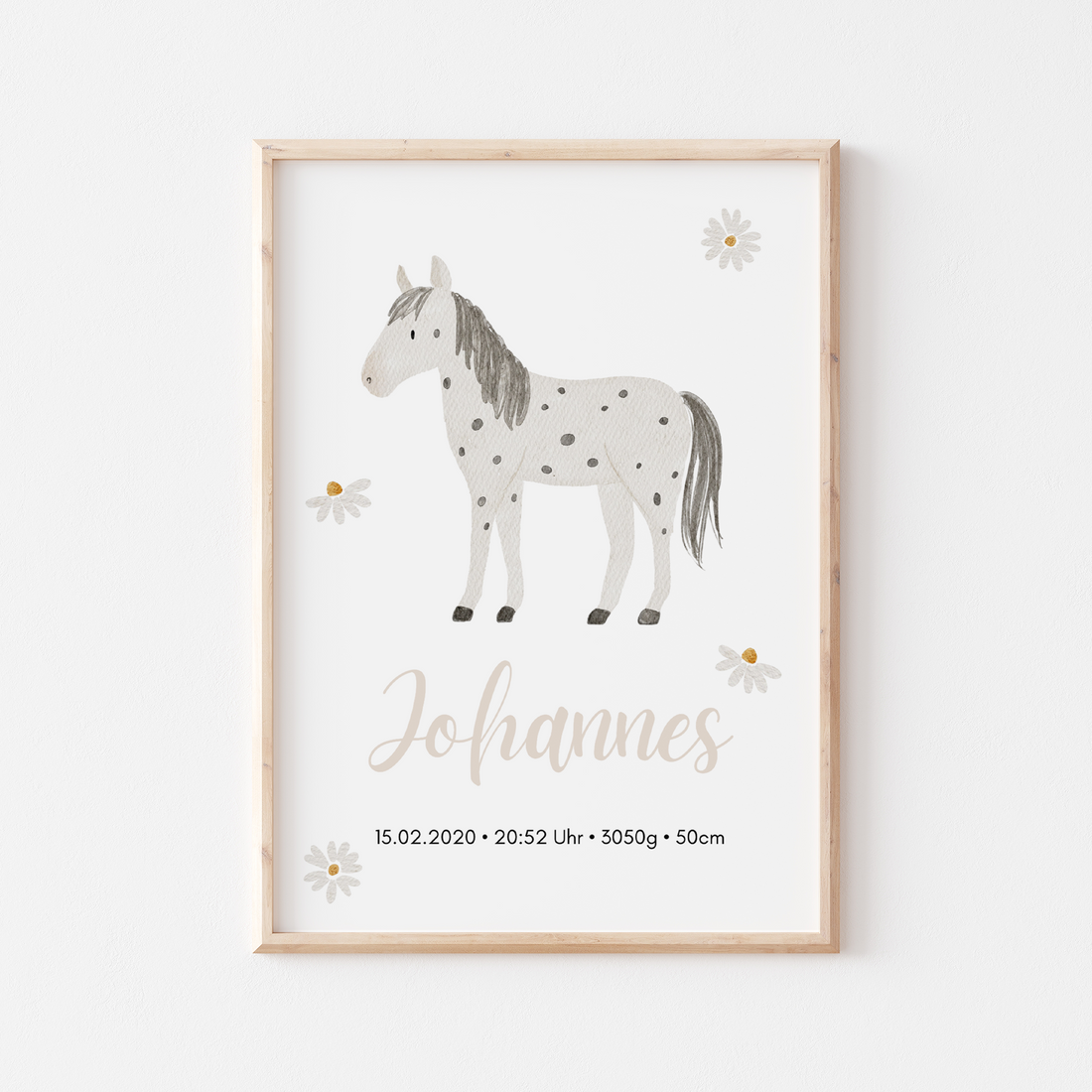 Geburtsposter Bauernhof Pferd