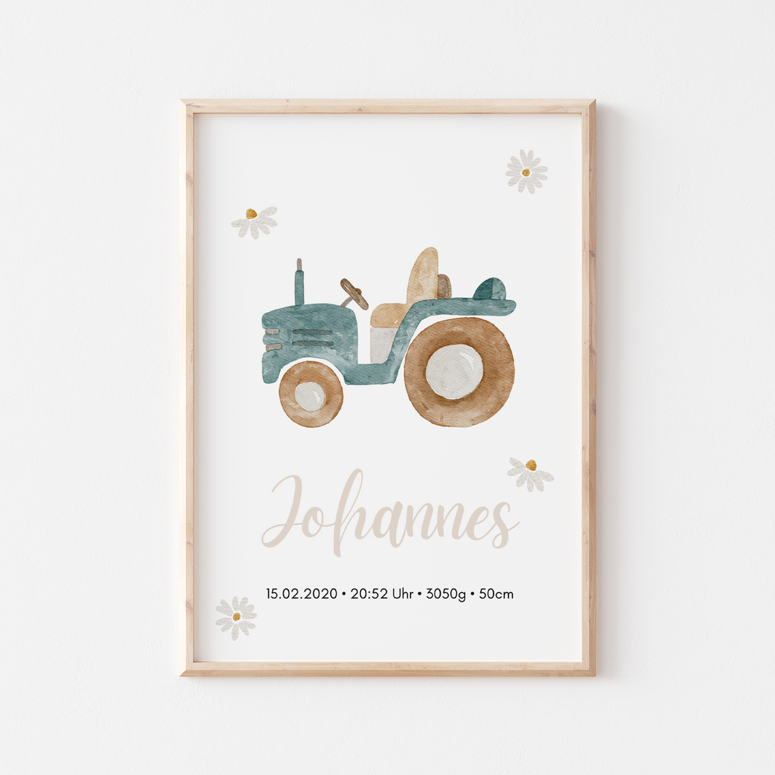 Geburtsposter Bauernhof Traktor