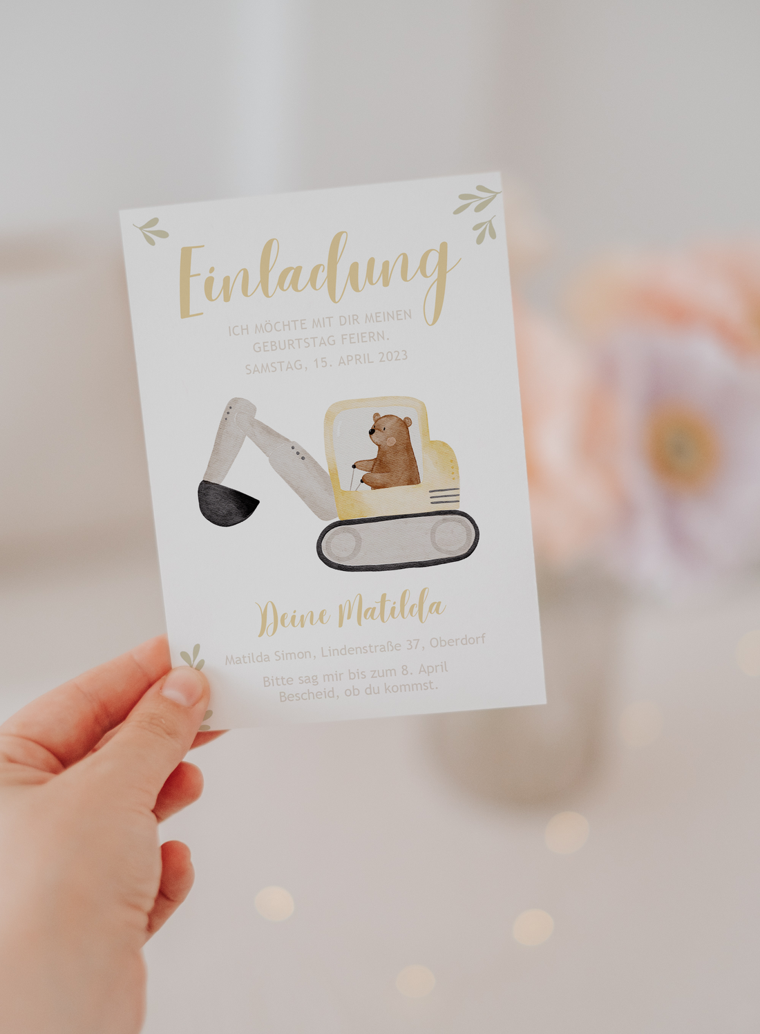 Einladung Baustelle Bagger