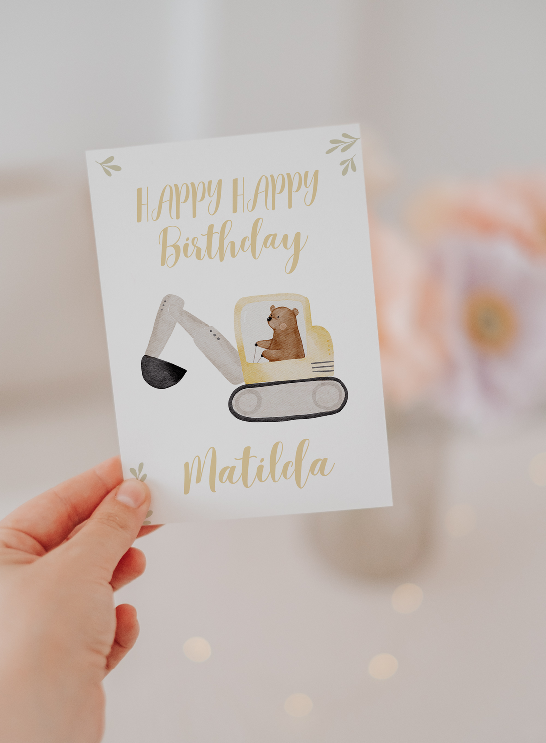 Geburtstagskarte Baustelle Bagger