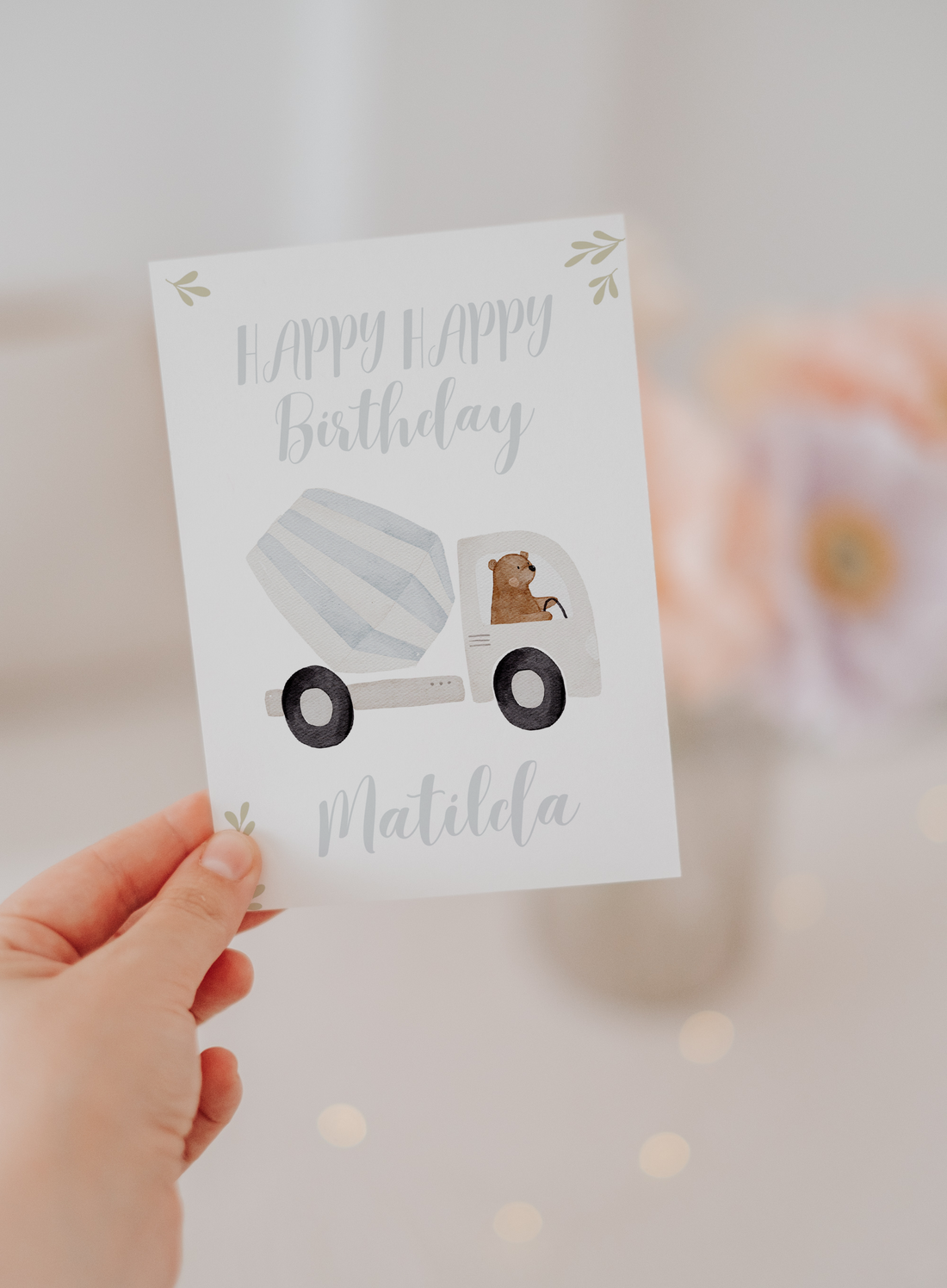 Geburtstagskarte Baustelle Betonmischer