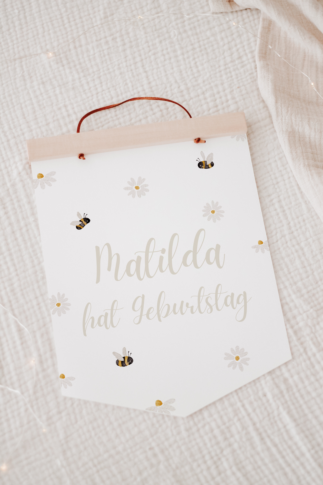 Wimpel mit Name Bienen