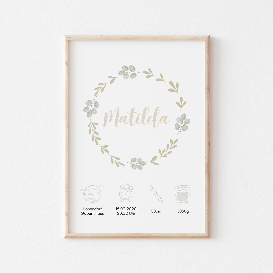 Geburtsposter Greenery