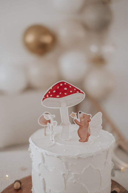 Caketopper Bär und Pilz